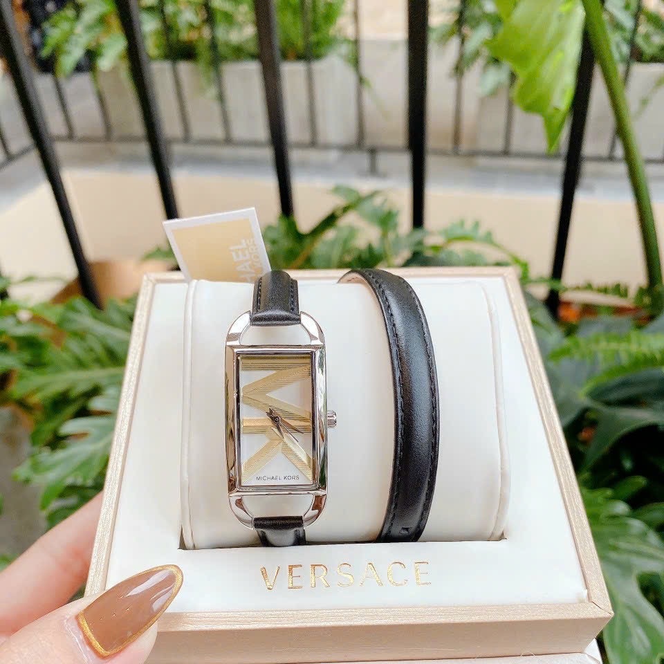 Đồng Hồ Michael Kors Empire |Nữ Giới |Mặt Chữ Nhật |Silver |Dây Da Đen |Máy Pin (Quartz) |Size 30mm |donghogiatot.vn