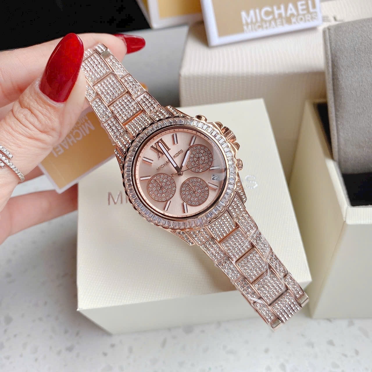 Đồng Hồ Michael Kors Everest Chronograph |Nữ Giới |Rose Gold |Dây Kim Loại |Máy Pin (Quartz) |Size 36mm |donghogiatot.vn