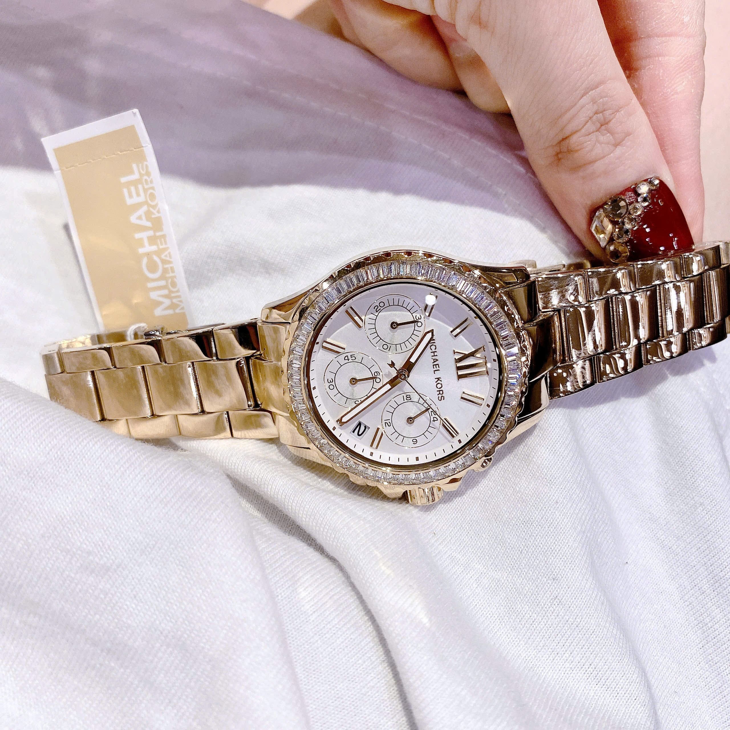 Đồng Hồ Michael Kors Everest |Nữ Giới |Choronograph |Đính Đá |Dây Kim Loại Vàng Gold |Máy Pin (Quartz) |Size 36mm |donghogiatot.vn
