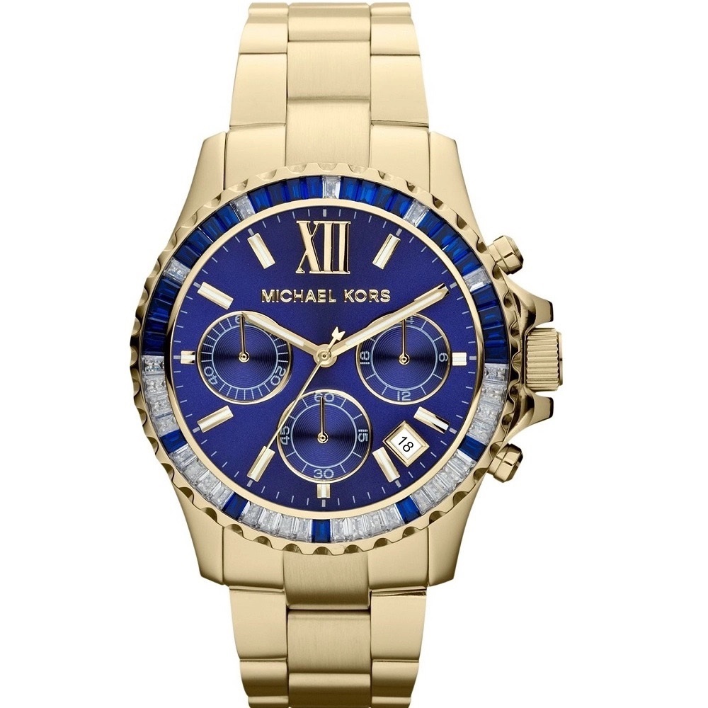 Đồng Hồ Michael Kors Everest |Unisex |Mặt Xanh |Dây Kim Loại Vàng Gold |Máy Pin (Quartz) |Size 42mm |donghogiatot.vn