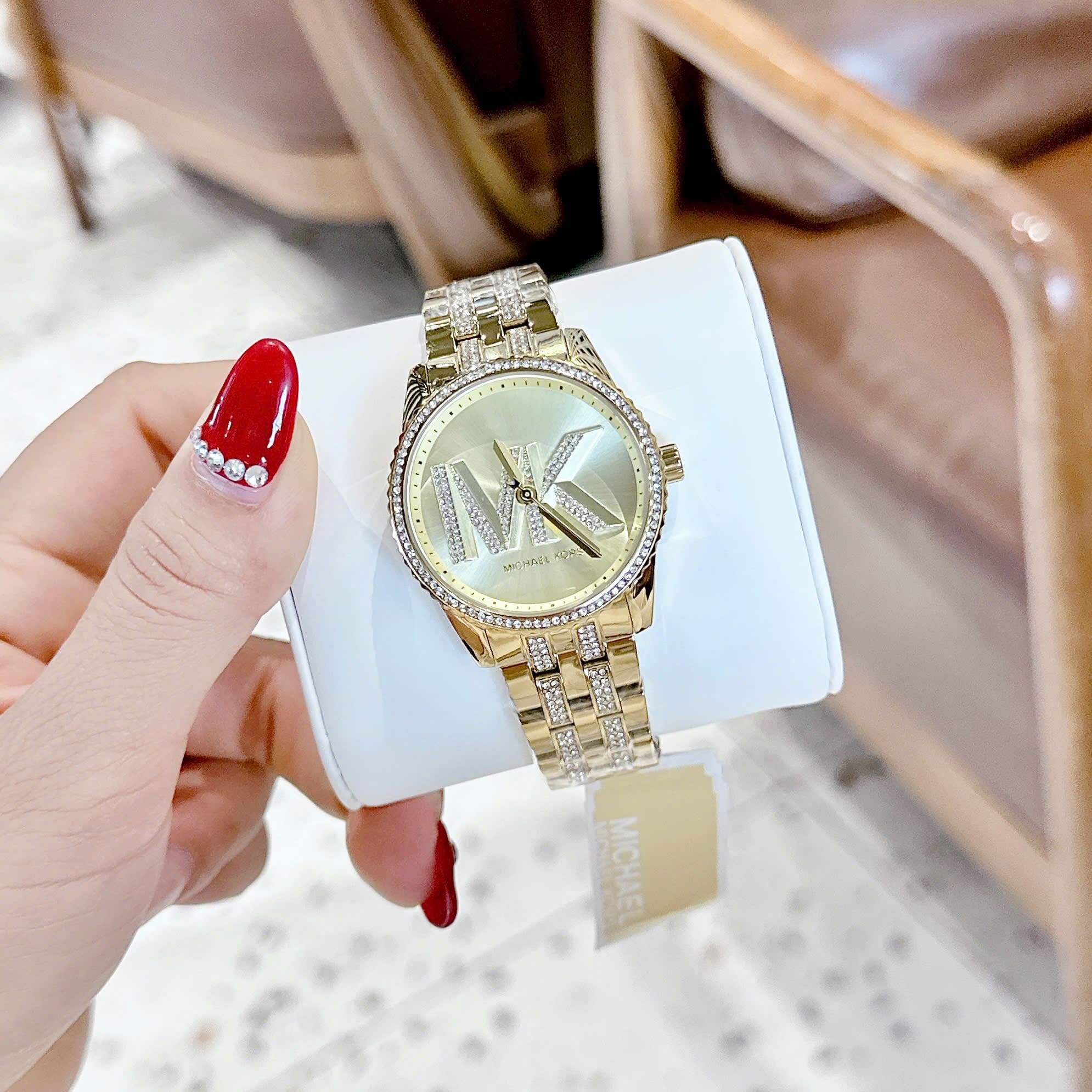 Đồng Hồ Micheal Kors Bryant Three-Hand |Nữ Giới |Đính Đá |Dây Kim Loại Vàng Gold |Máy Pin (Quartz) |Size 35mm |donghogiatot.vn