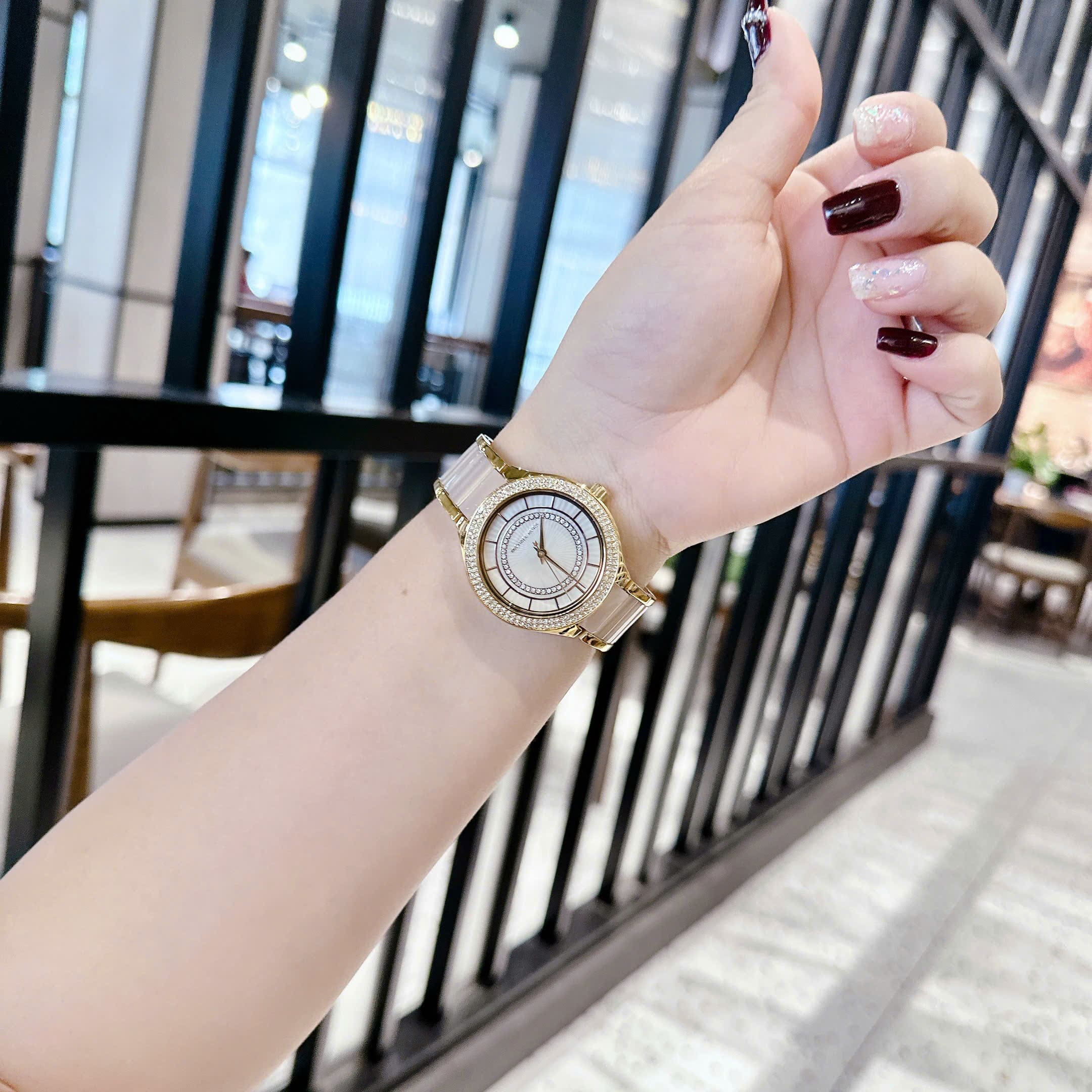 Đồng Hồ Micheal Kors Kerry |Nữ Giới |Mặt Đính Đá |Dây Kim Loại Mix Axetat Hồng |Máy Pin (Quartz) |Size 37mm |donghogiatot.vn