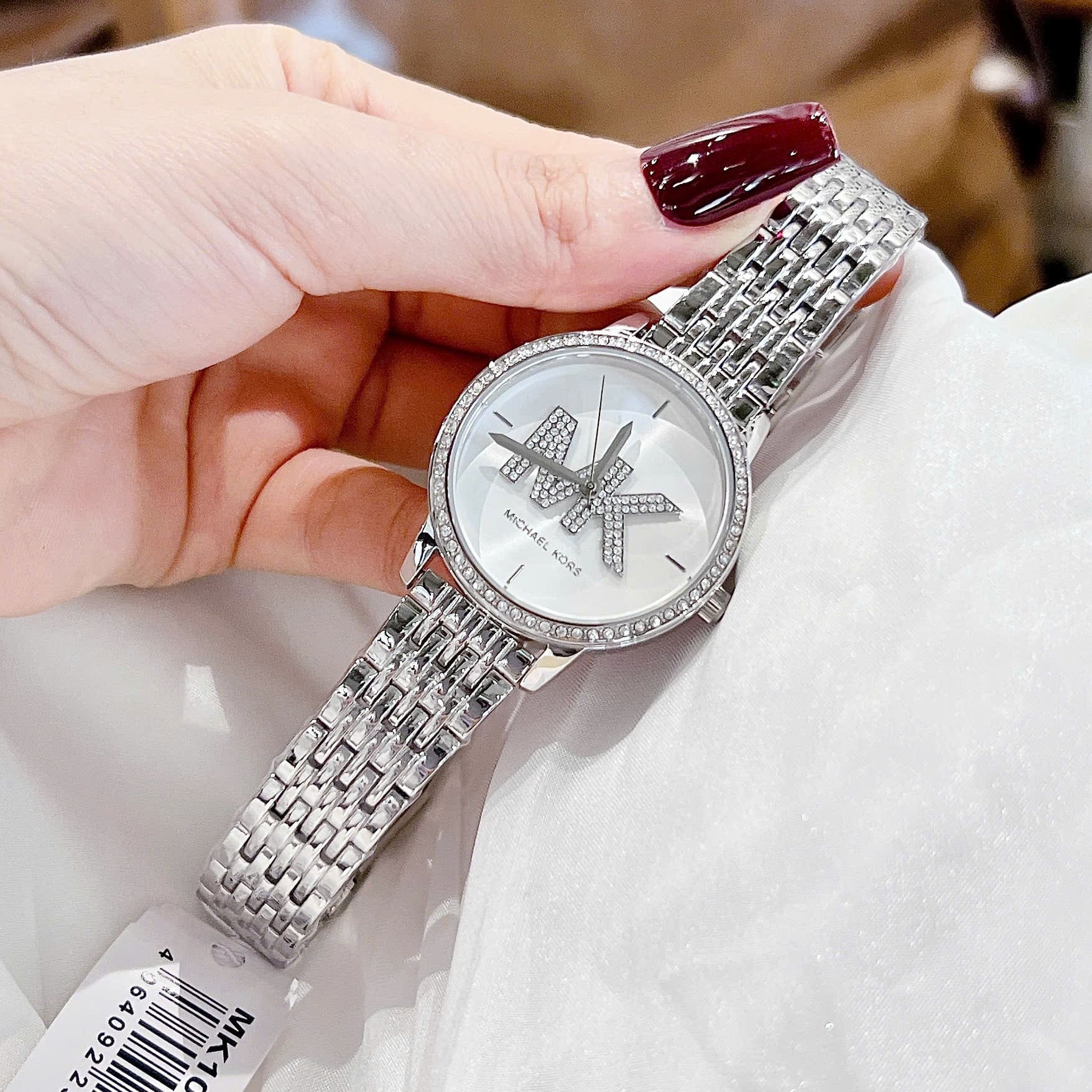 Đồng Hồ Micheal Kors Melissa |Nữ Giới |Logo Đính Đá |Dây Kim Loại Silver |Máy Pin (Quartz) |Size 35mm |donghogiatot.vn