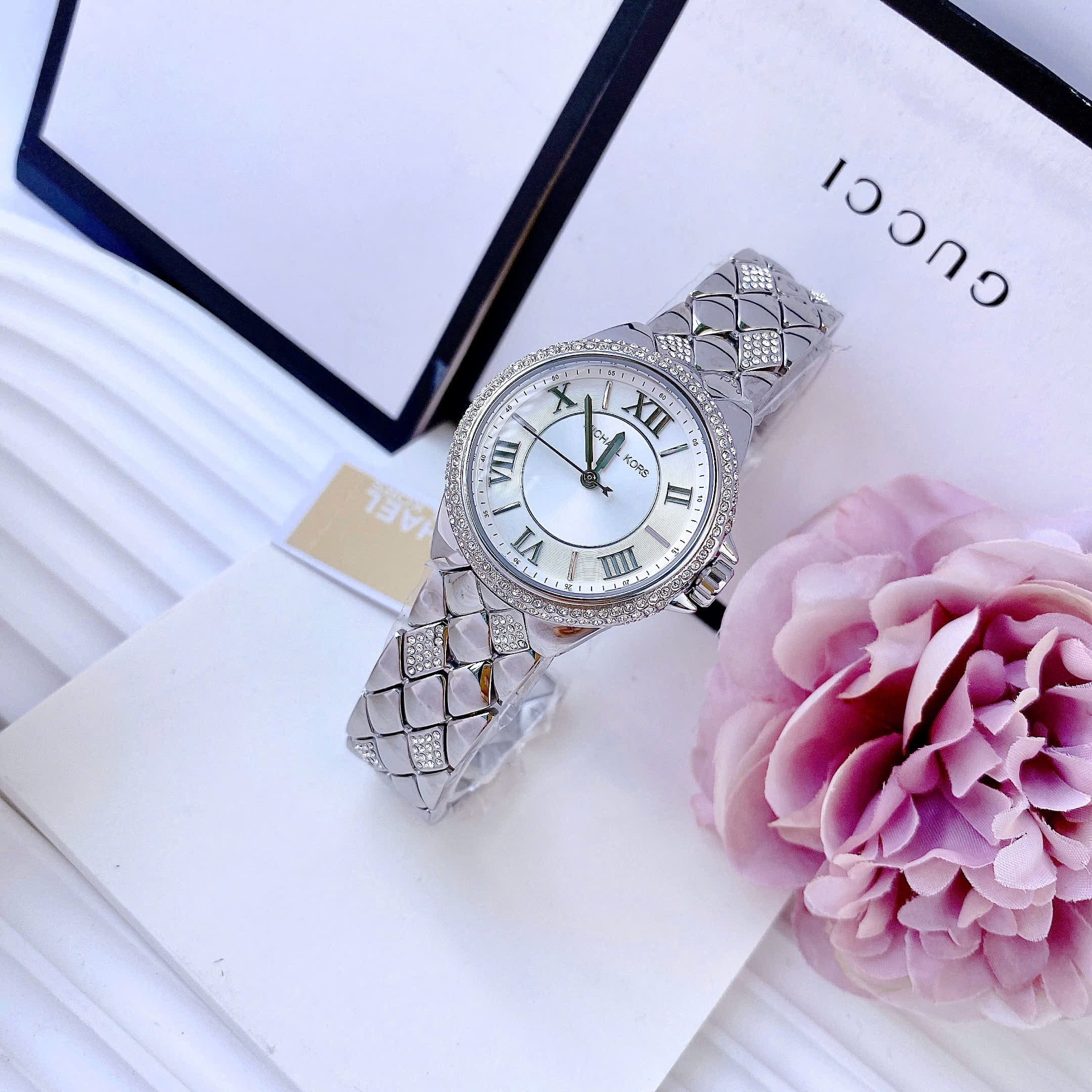 Đồng Hồ Micheal Kors Mini-Camille |Nữ Giới |Mặt Đính Đá |Dây Kim Loại Silver |Máy Pin (Quartz) |Size 33mm |donghogiatot.vn