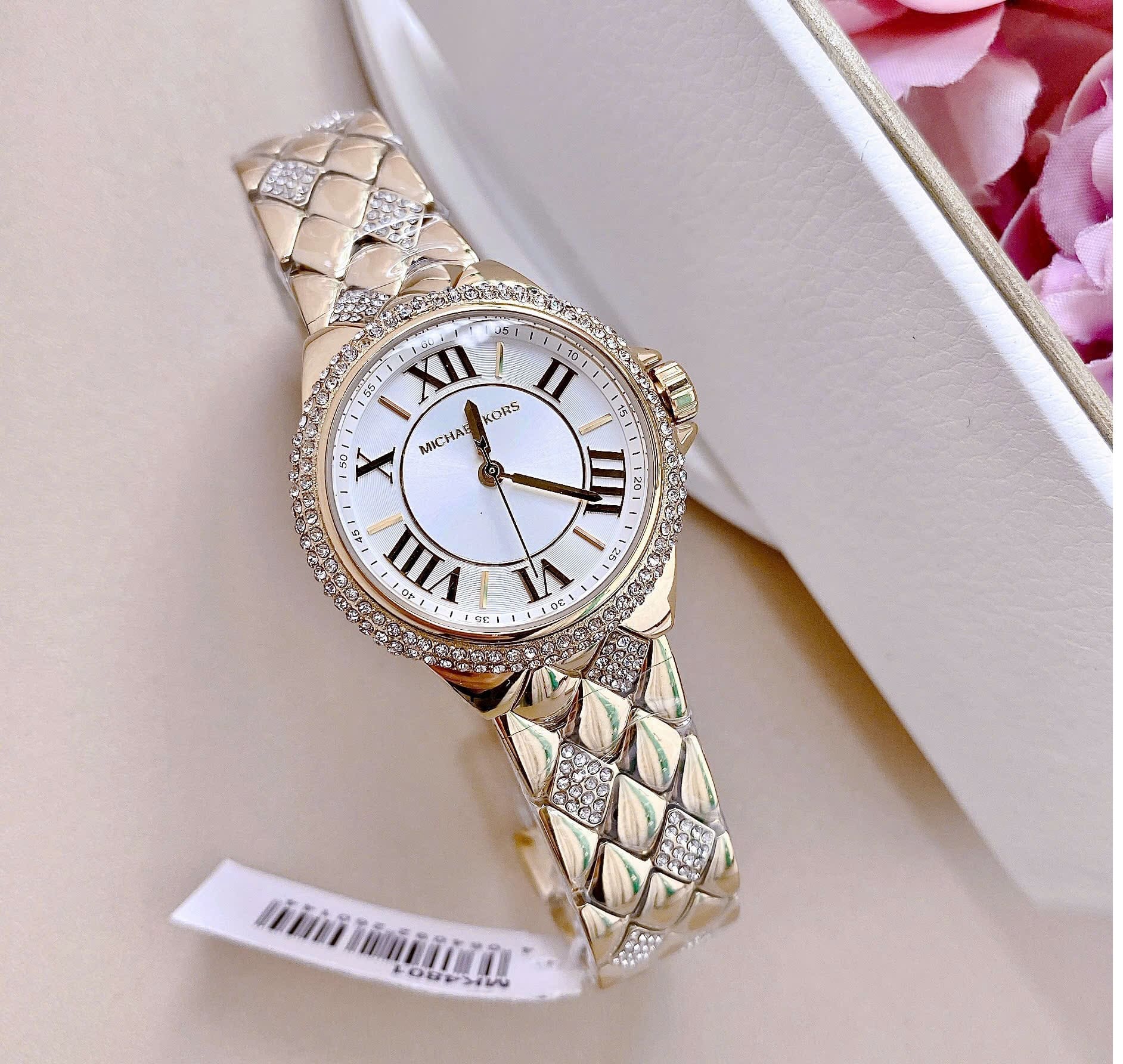 Đồng Hồ Micheal Kors Mini-Camille |Nữ Giới |Vàng Gold |Dây Kim Loại Đính Đá |Máy Pin (Quartz) |Size 33mm |donghogiatot.vn