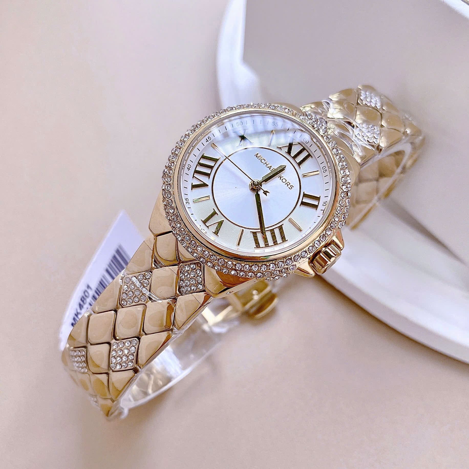Đồng Hồ Micheal Kors Mini-Camille |Nữ Giới |Vàng Gold |Dây Kim Loại Đính Đá |Máy Pin (Quartz) |Size 33mm |donghogiatot.vn