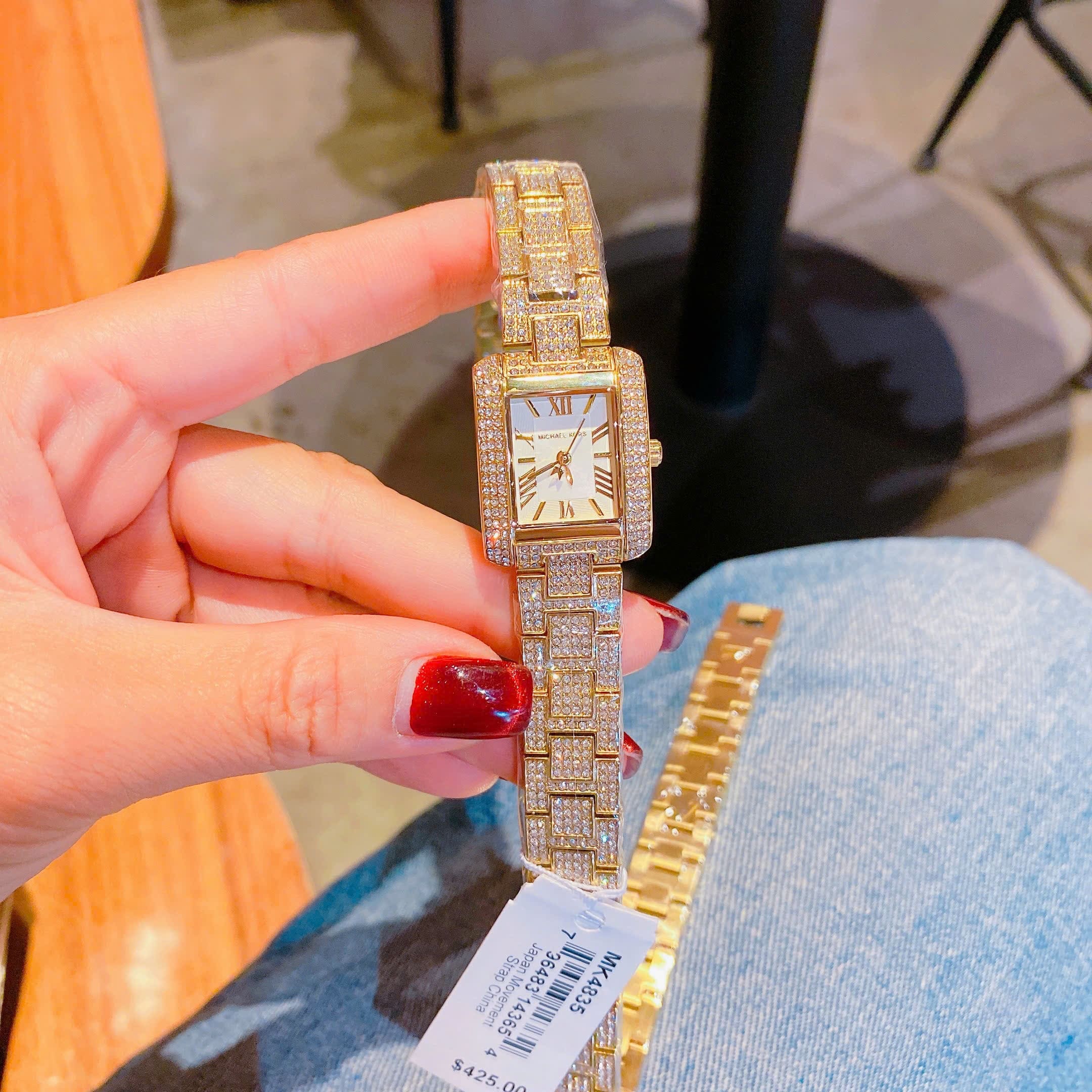 Đồng Hồ Micheal Kors Petite Emery |Nữ Giới |Mặt Chữ Nhật |Vòng Tay Full Đá Rose Gold |Máy Pin (Quartz) |Size 32mm |donghogiatot.vn