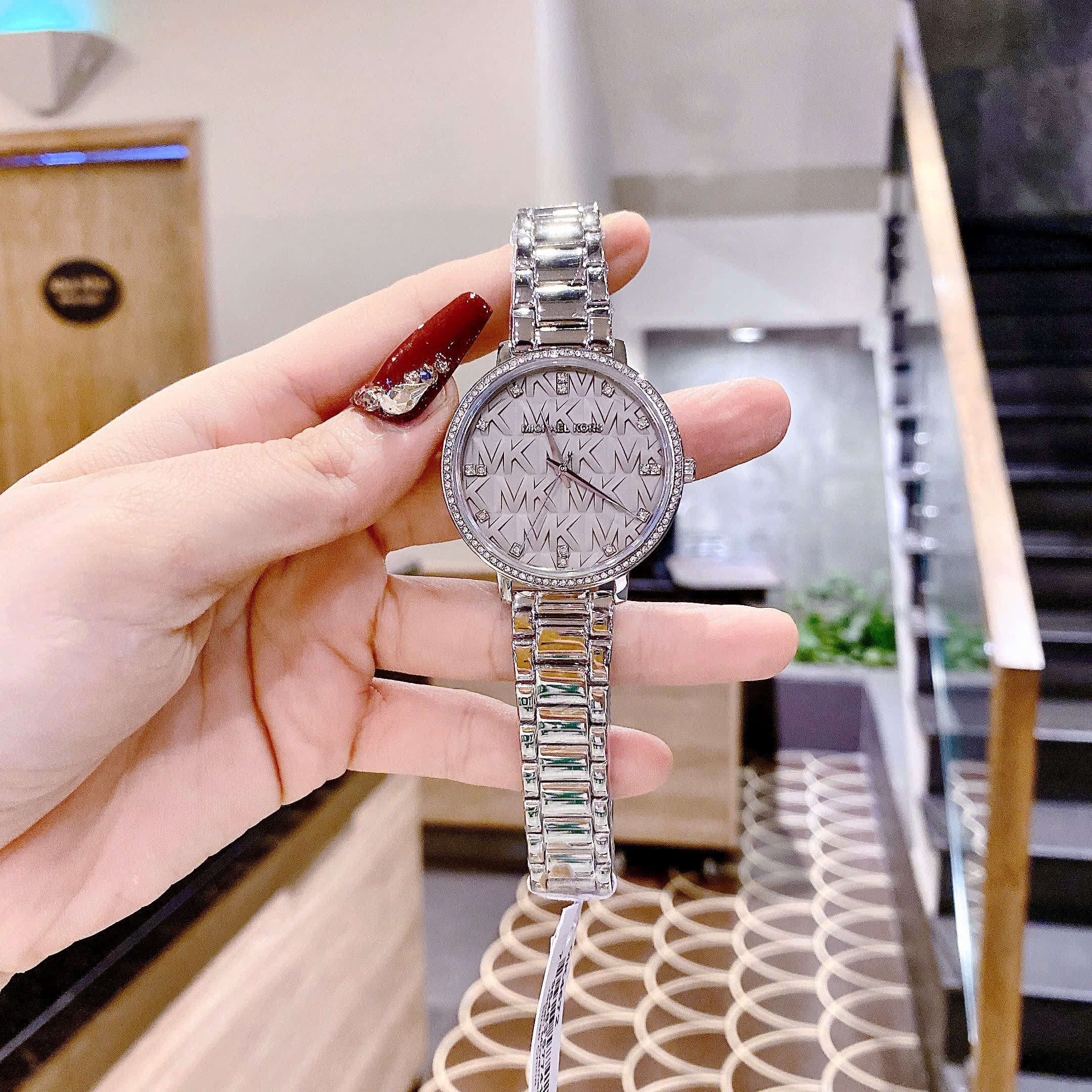 Đồng Hồ Micheal Kors Pyper |Nữ Giới |Mặt In Họa Tiết Logo Xám |Dây Kim Loại |Máy Pin (Quartz) |Size 36mm |donghogiatot.vn