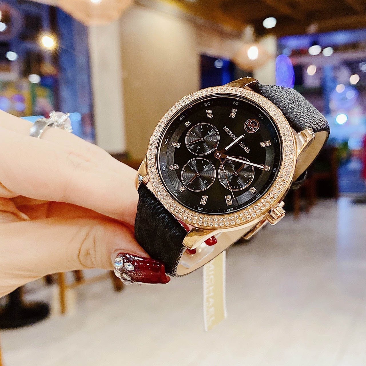 Đồng Hồ Michael Kors Tibby |Nữ Giới |Đính Đá |Dây Da Đen |Máy Pin (Quartz) |Size 38mm |donghogiatot.vn