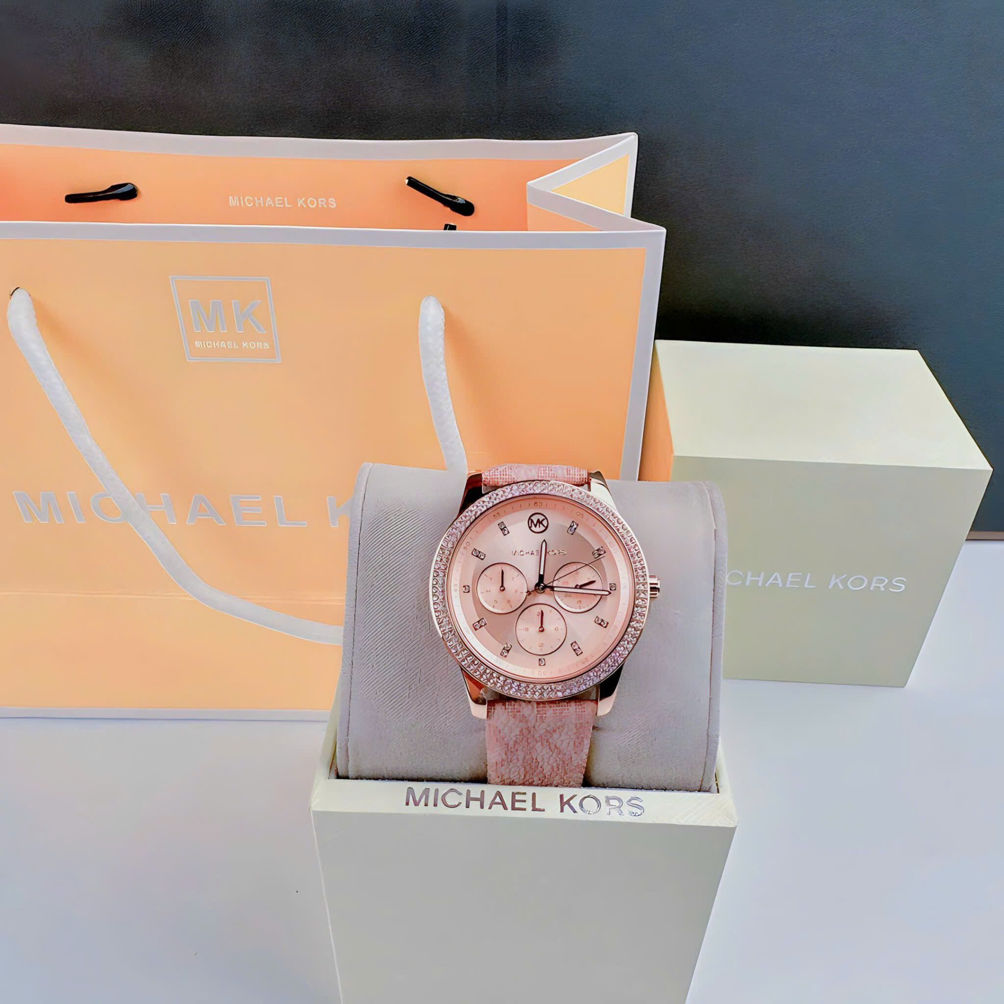 Đồng Hồ Michael Kors Tibby |Nữ Giới |Rose Gold |Dây Da Hồng |Máy Pin (Quartz) |Size 38mm |donghogiatot.vn