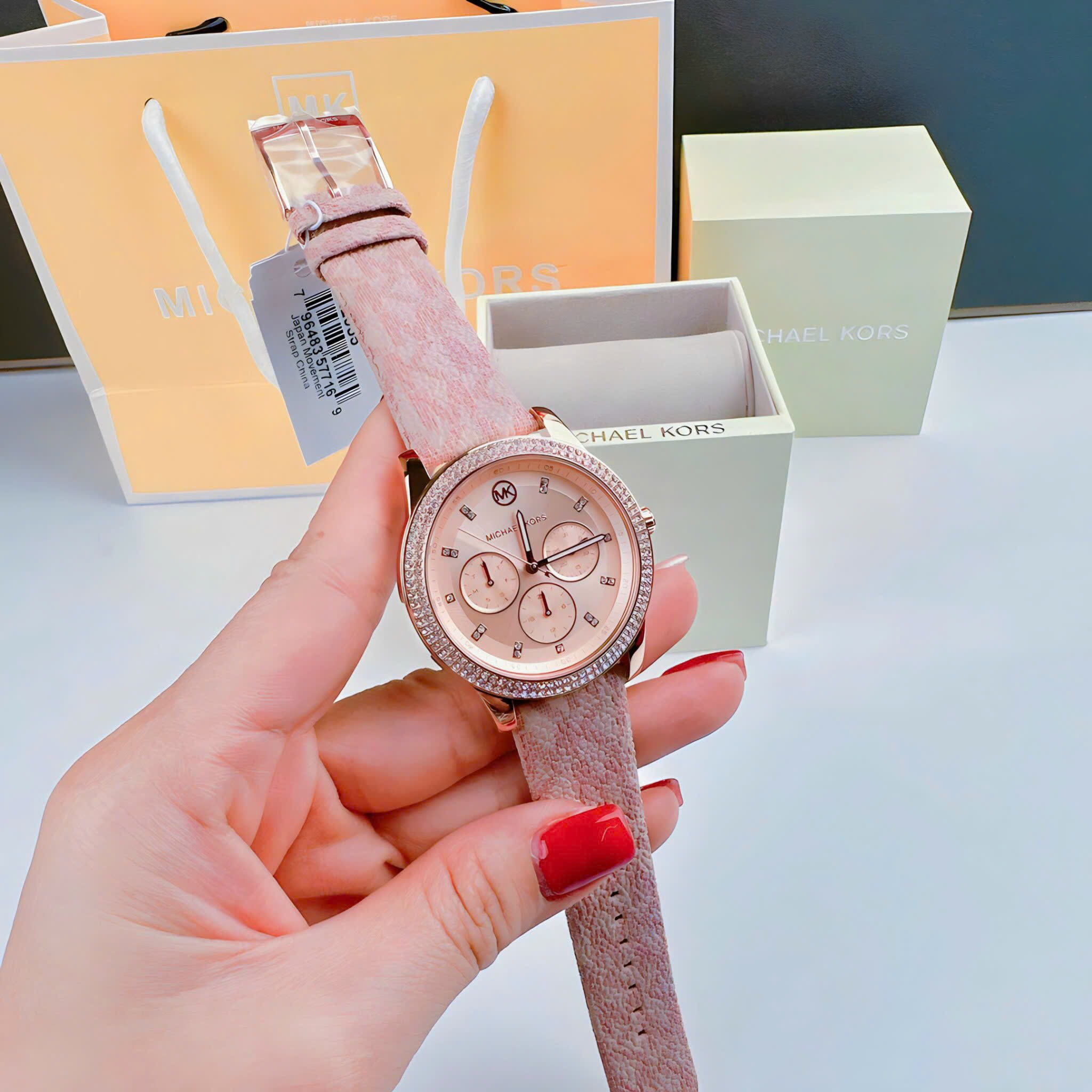 Đồng Hồ Michael Kors Tibby |Nữ Giới |Rose Gold |Dây Da Hồng |Máy Pin (Quartz) |Size 38mm |donghogiatot.vn
