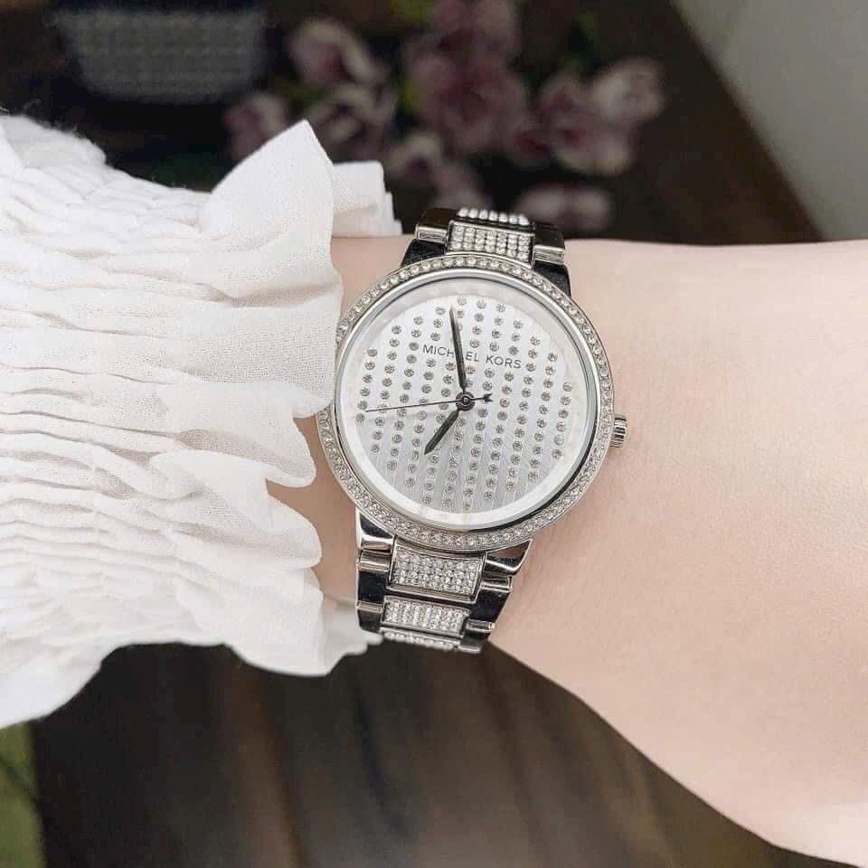 Đồng Hồ Michael Kors Gabbi |Nữ Giới |Full Đá |Dây Kim Loại Siver |Máy Pin (Quartz) |Size 33mm |donghogiatot.vn
