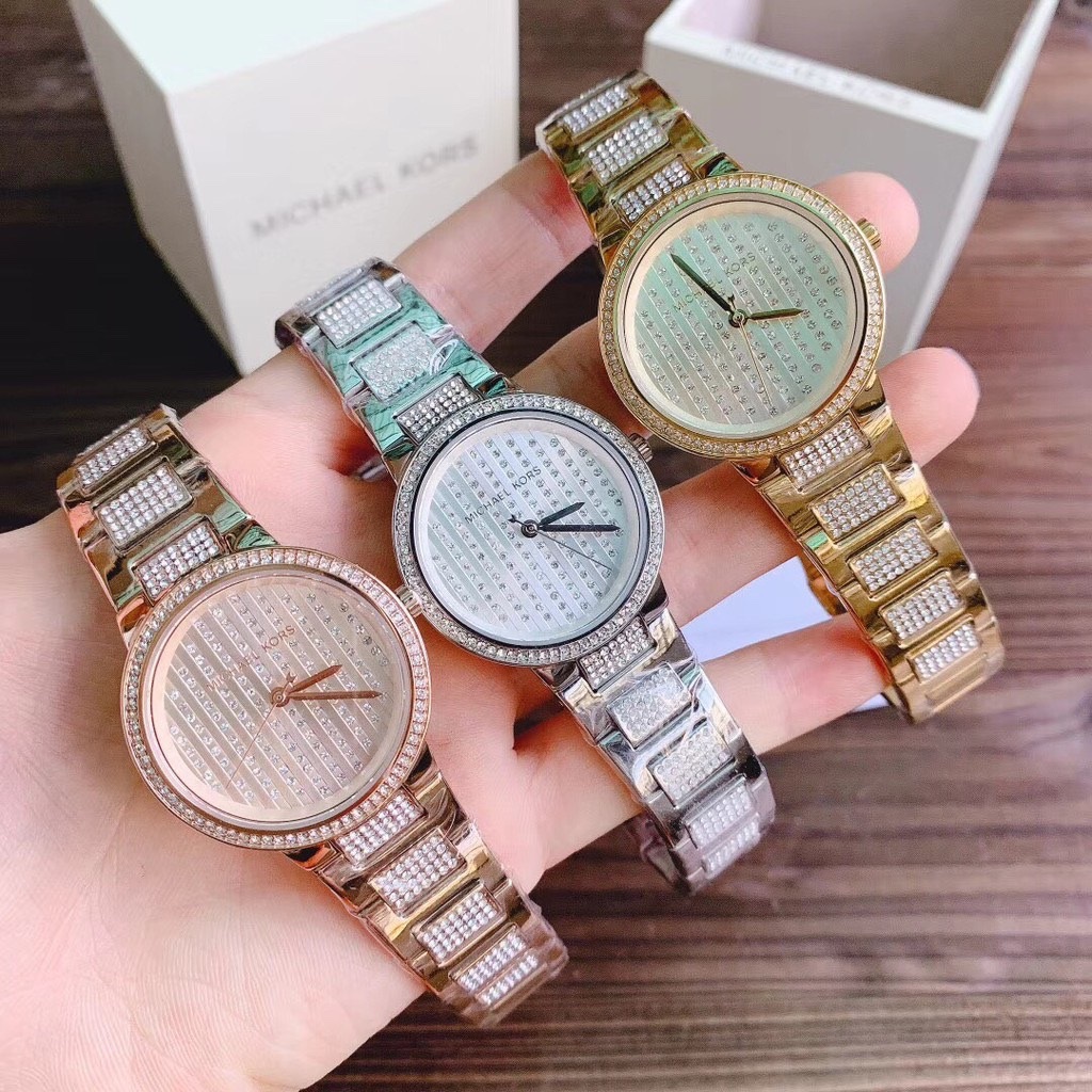 Đồng Hồ Michael Kors Gabbi |Nữ Giới |Full Đá |Dây Kim Loại Siver |Máy Pin (Quartz) |Size 33mm |donghogiatot.vn