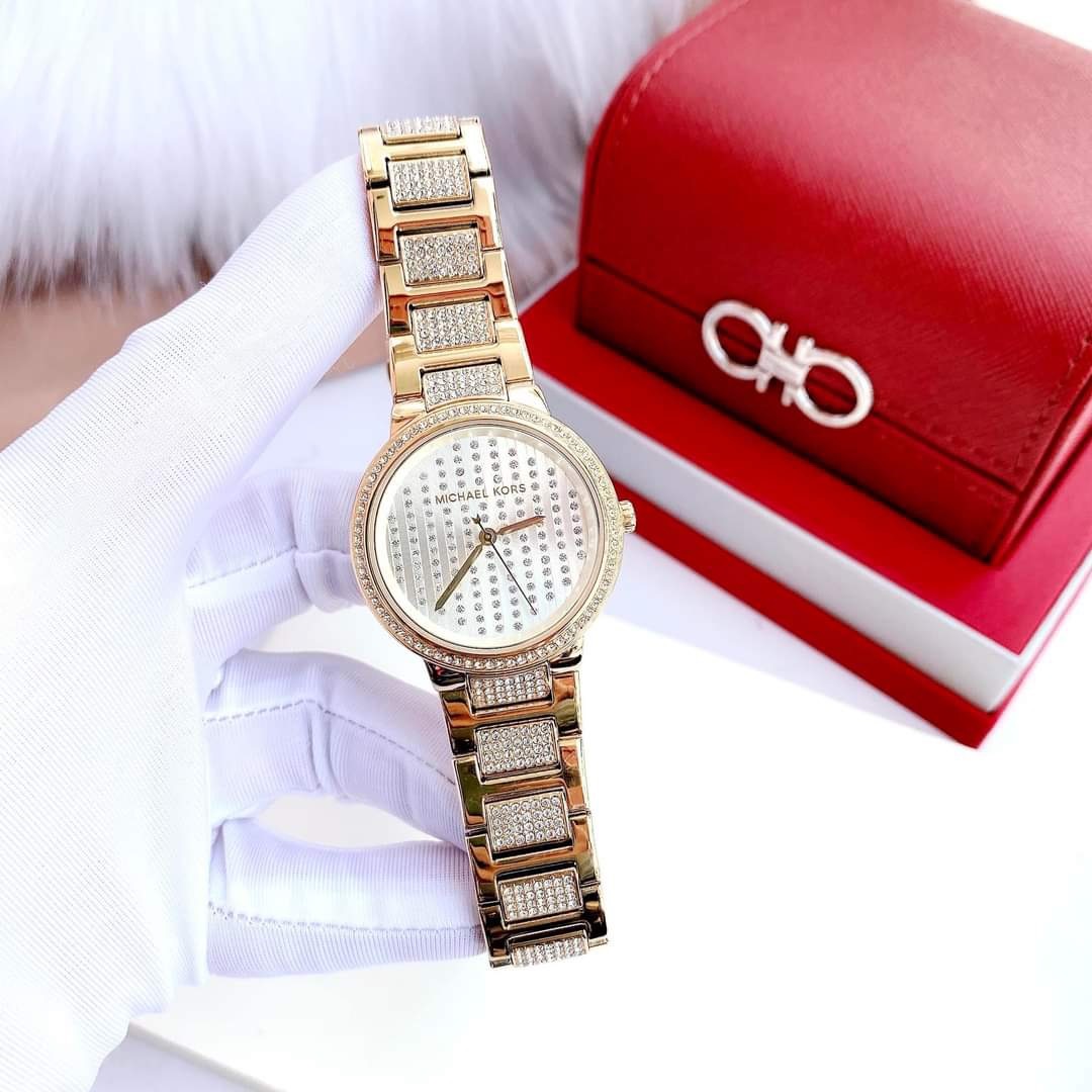 Đồng Hồ Michael Kors Gabbi |Nữ Giới |Full Đá |Dây Kim Loại Vàng Gold |Máy Pin (Quartz) |Size 33mm |donghogiatot.vn