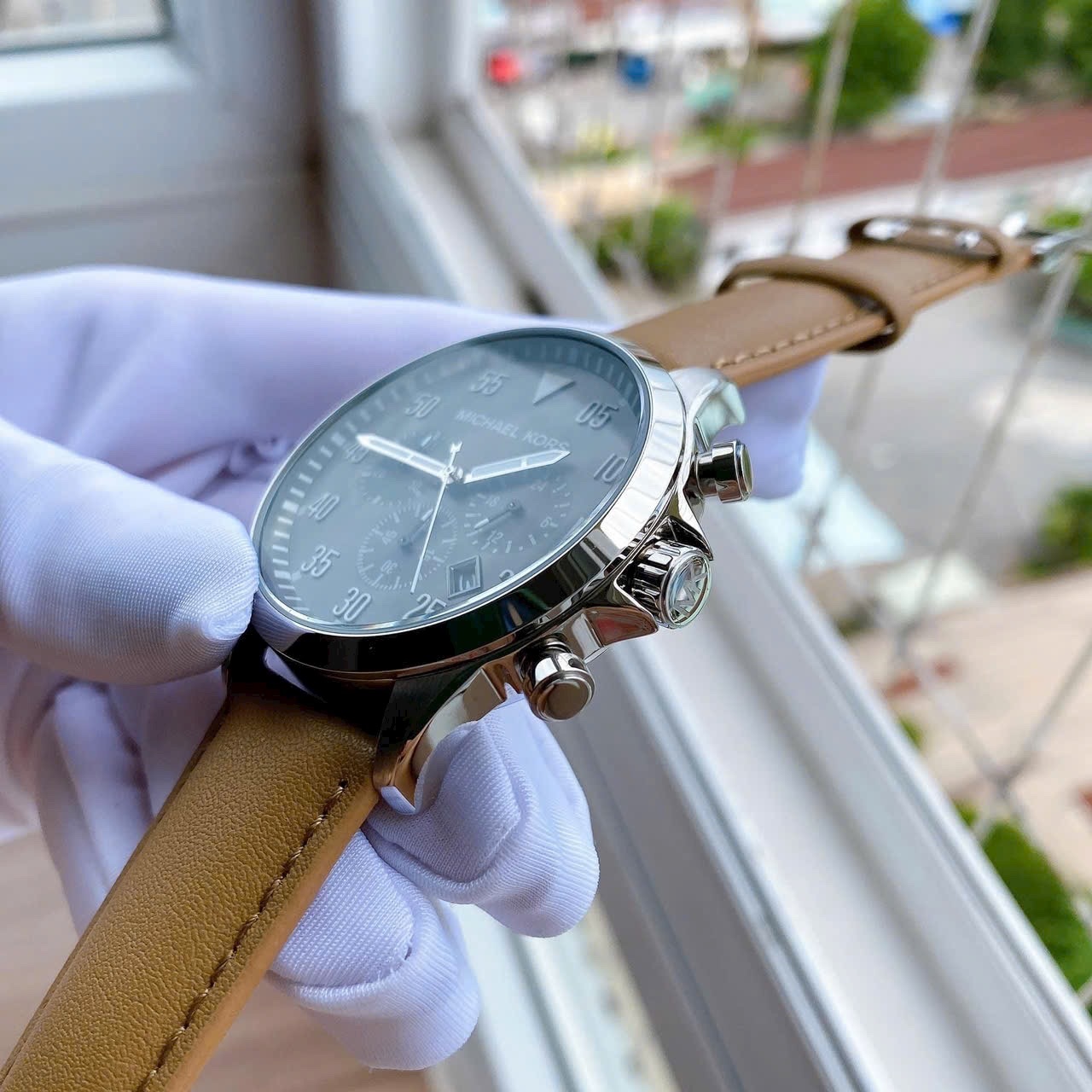 Đồng Hồ Michael Kors Gage Leather |Nam Giới |Mặt xám |Dây Da Nâu |Máy Pin (Quartz) |Size 45mm |donghogiatot.vn