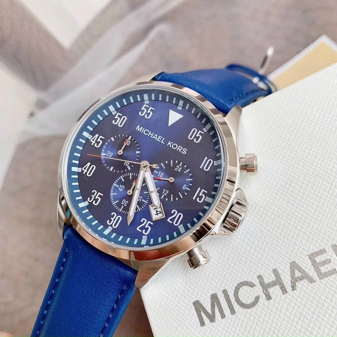 Đồng Hồ Michael Kors Gage Leather |Nam Giới |Mặt Xanh |Dây Da Xanh Dương |Máy Pin (Quartz) |Size 45mm |donghogiatot.vn