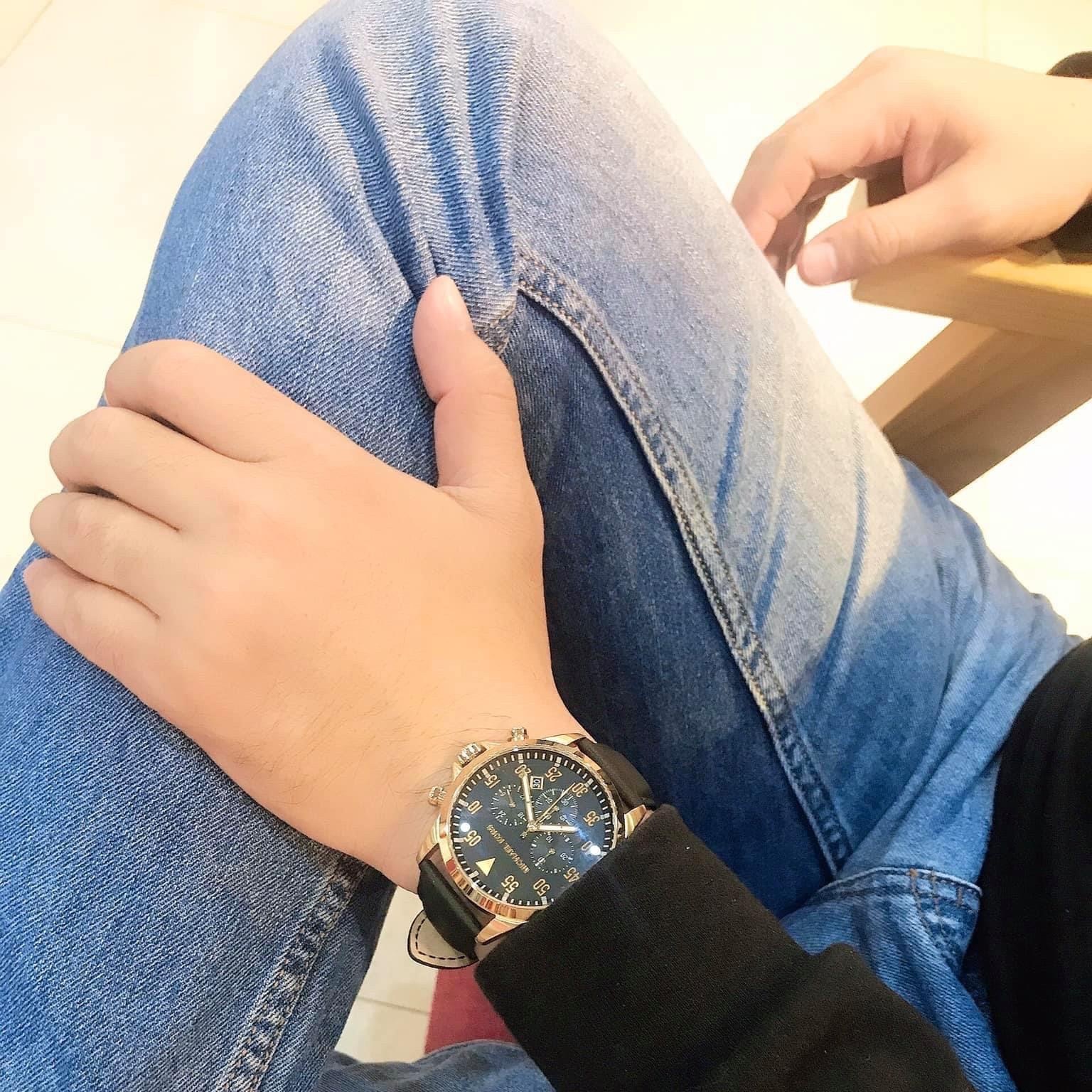 Đồng Hồ Michael Kors Gage Leather |Nam Giới |Vàng Gold |Dây Da Đen |Máy Pin (Quartz) |Size 45mm |donghogiatot.vn
