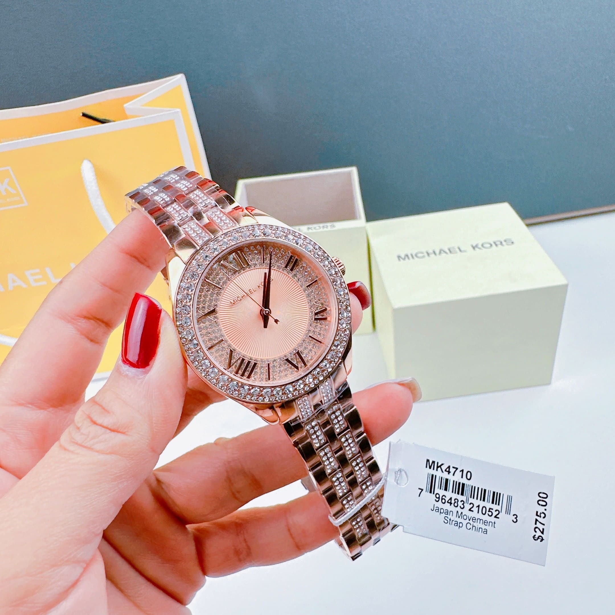 Đồng Hồ Michael Kors Harlowe |Nữ Giới |Rose Gold |Đính Đá |Dây Kim Loại |Máy Pin (Quartz) |Size 38mm |donghogiatot.vn
