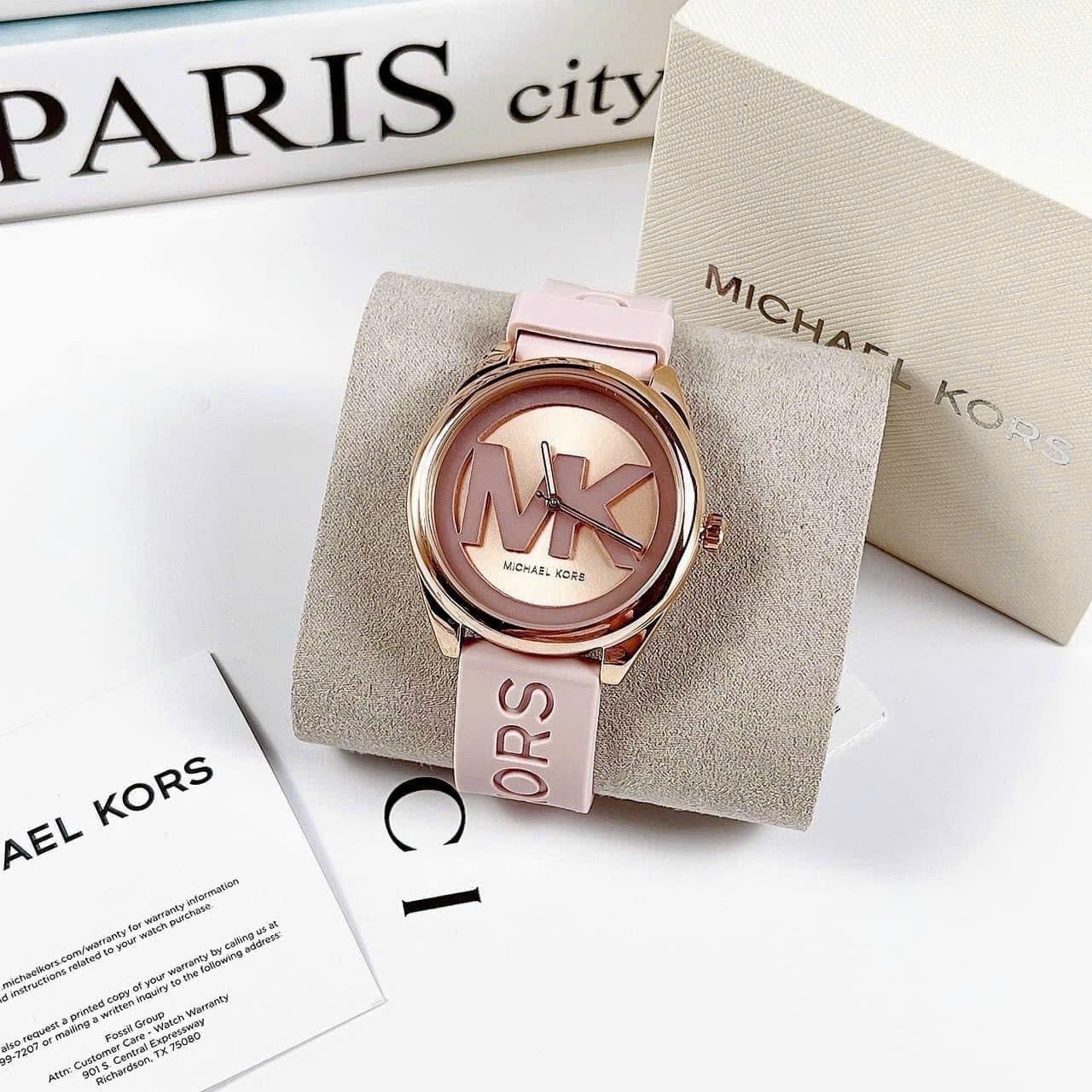 Đồng Hồ Michael Kors Janelle |Nữ Giới |Rose Gold |Dây Silicone Hồng |Máy Pin (Quartz) |Size 40mm |donghogiatot.vn