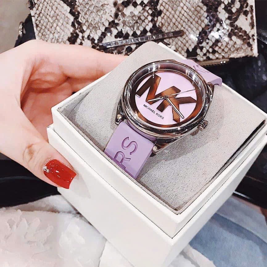 Đồng Hồ Michael Kors Janelle |Nữ Giới |Silver |Dây Silicone Tím |Máy Pin (Quartz) |Size 40mm |donghogiatot.vn