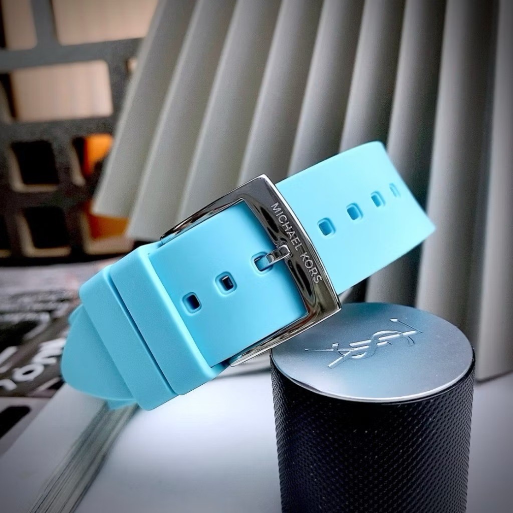 Đồng Hồ Michael Kors Janelle |Nữ Giới |Silver |Dây Silicone Xanh Da Trời |Máy Pin (Quartz) |Size 40mm |donghogiatot.vn