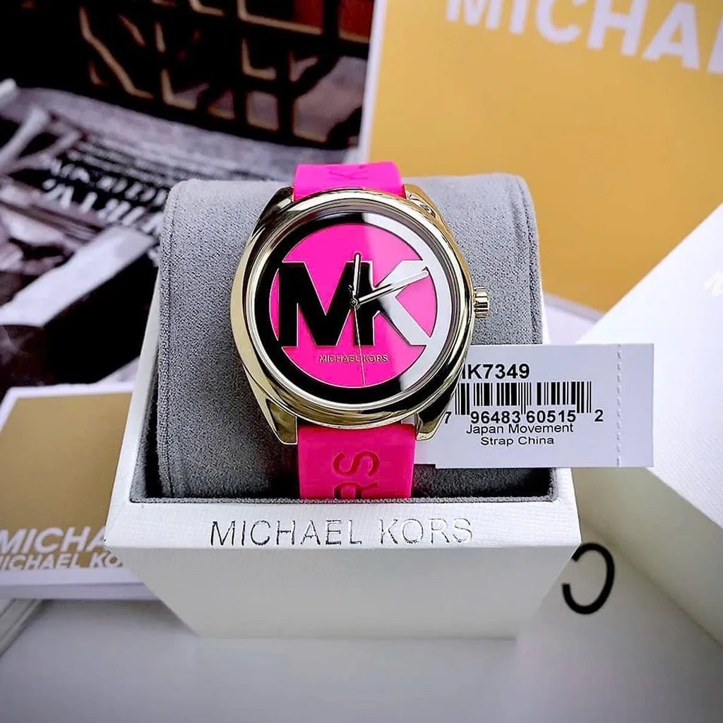 Đồng Hồ Michael Kors Janelle |Nữ Giới |Vàng Gold |Dây Silicone Hồng |Máy Pin (Quartz) |Size 40mm |donghogiatot.vn
