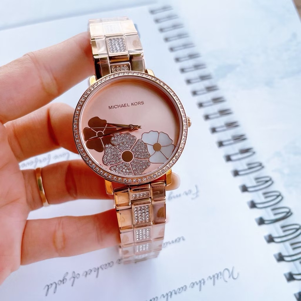 Đồng Hồ Michael Kors Jaryn |Nữ Giới |Mặt In Hoa |Dây Kim Loại Rose Gold |Máy Pin (Quartz) |Size 38mm |donghogiatot.vn