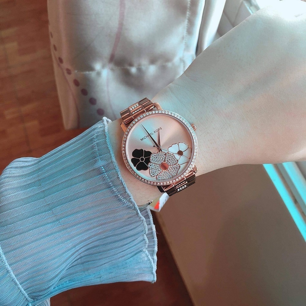 Đồng Hồ Michael Kors Jaryn |Nữ Giới |Mặt In Hoa |Dây Kim Loại Rose Gold |Máy Pin (Quartz) |Size 38mm |donghogiatot.vn