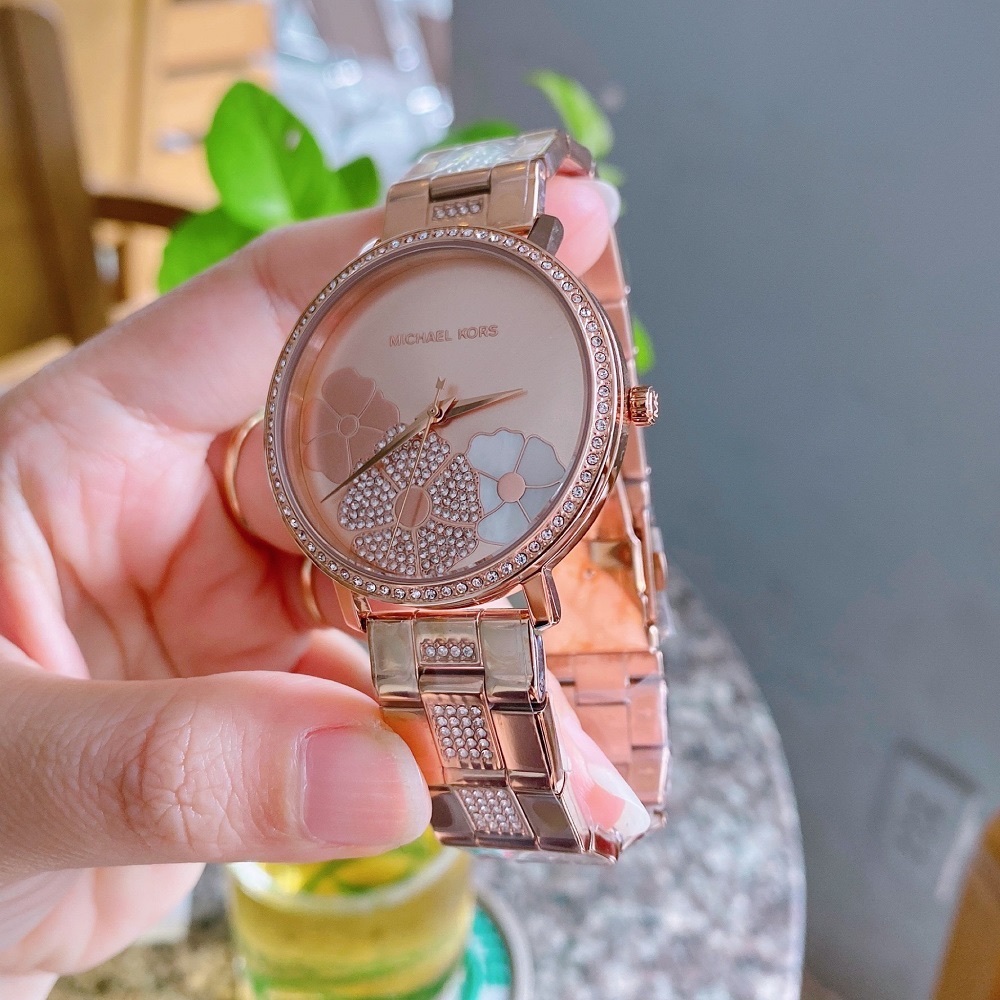 Đồng Hồ Michael Kors Jaryn |Nữ Giới |Mặt In Hoa |Dây Kim Loại Rose Gold |Máy Pin (Quartz) |Size 38mm |donghogiatot.vn
