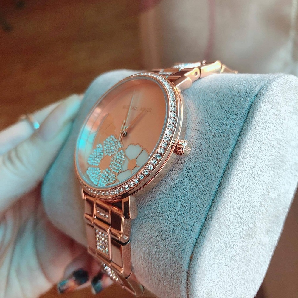 Đồng Hồ Michael Kors Jaryn |Nữ Giới |Mặt In Hoa |Dây Kim Loại Rose Gold |Máy Pin (Quartz) |Size 38mm |donghogiatot.vn