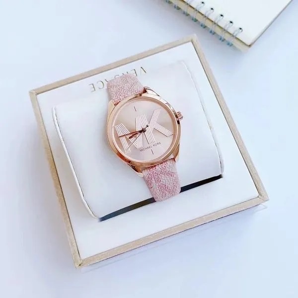 Đồng Hồ Michael Kors Jaycie |Nữ Giới |Mặt Tròn Rose Gold |Dây Da Hồng |Máy Pin (Quartz) |Size 34mm |donghogiatot.vn