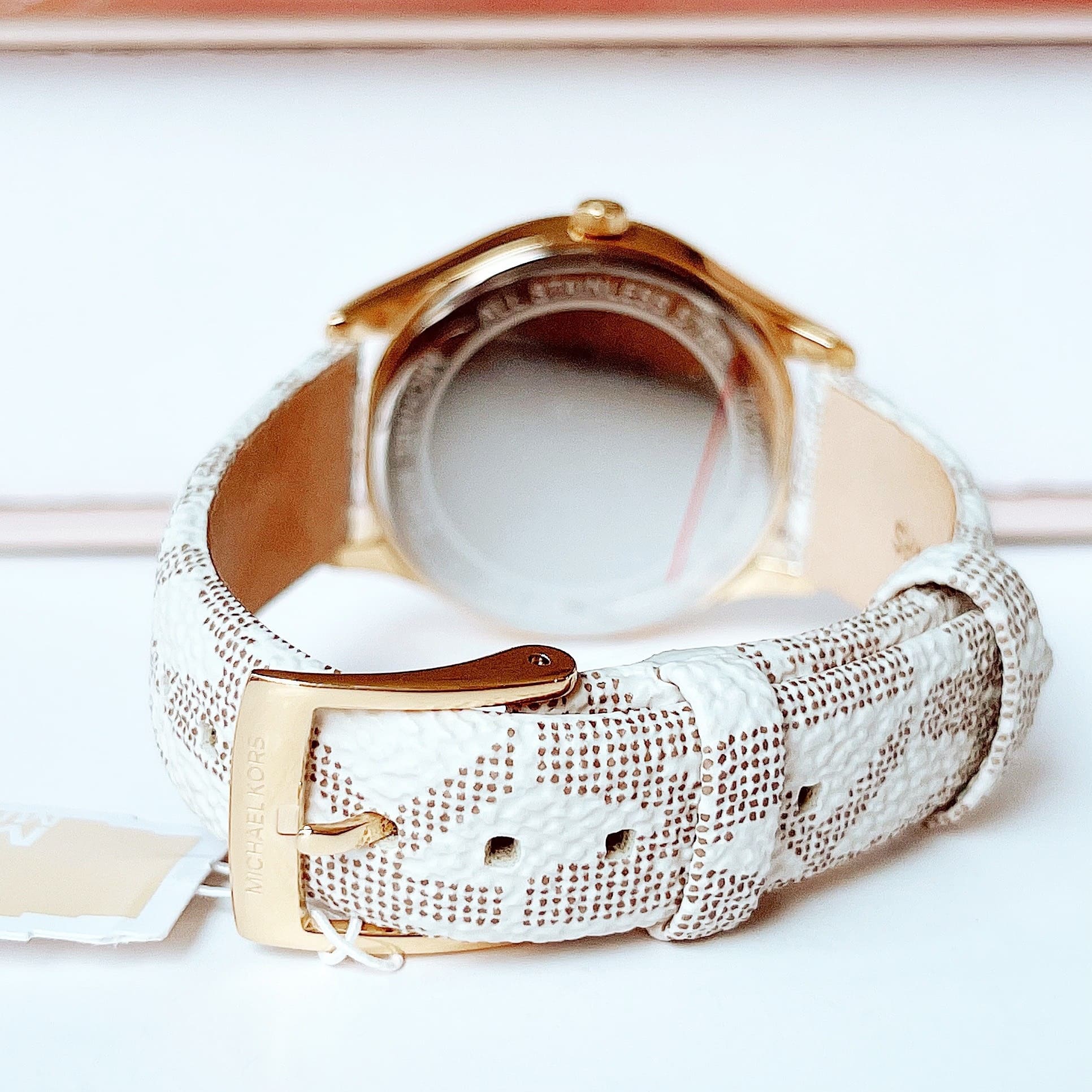 Đồng Hồ Michael Kors Jaycie |Nữ Giới |Mặt Tròn Vàng Gold |Dây Da Trắng |Máy Pin (Quartz) |Size 34mm |donghogiatot.vn