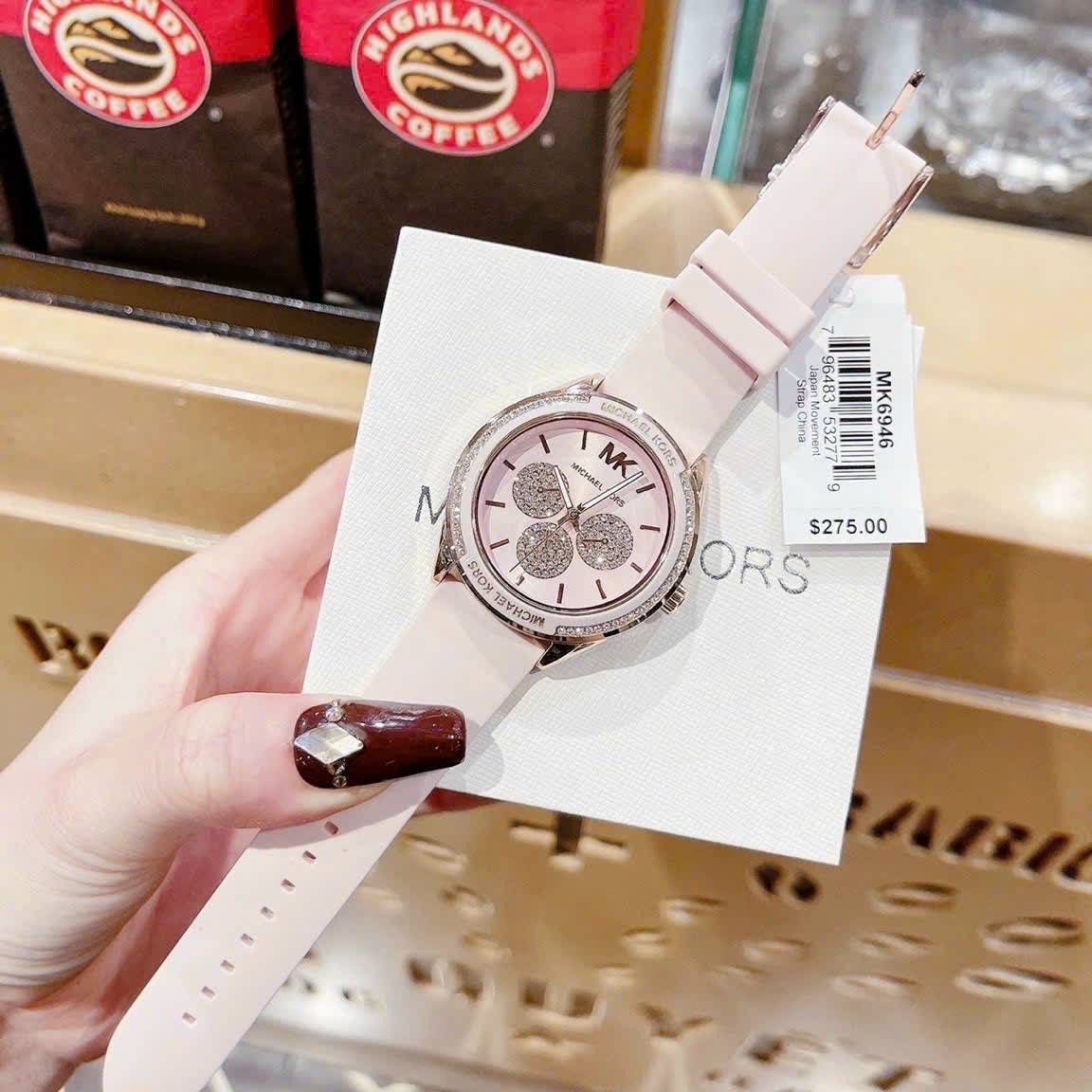 Đồng Hồ Michael Kors Jessa |Unisex |Đính Đá |Dây Cao Su Hồng |Máy Pin (Quartz) |Size 40mm |donghogiatot.vn