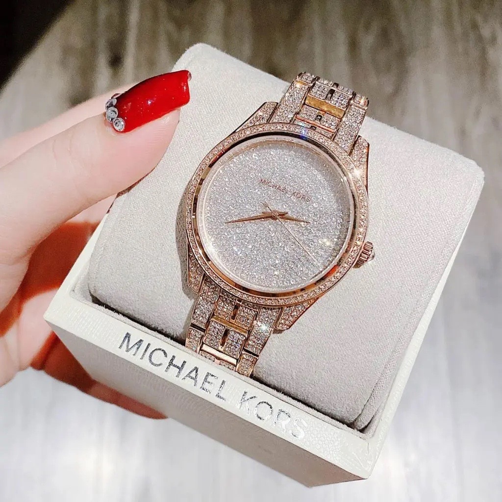 Đồng Hồ Michael Kors Lauryn |Nữ Giới |Full Đá |Dây Kim Loại Rose Gold |Máy Pin (Quartz) |Size 38mm |donghogiatot.vn