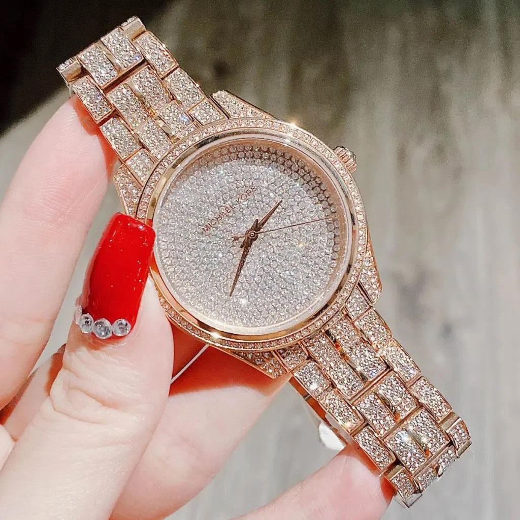 Đồng Hồ Michael Kors Lauryn |Nữ Giới |Full Đá |Dây Kim Loại Rose Gold |Máy Pin (Quartz) |Size 38mm |donghogiatot.vn