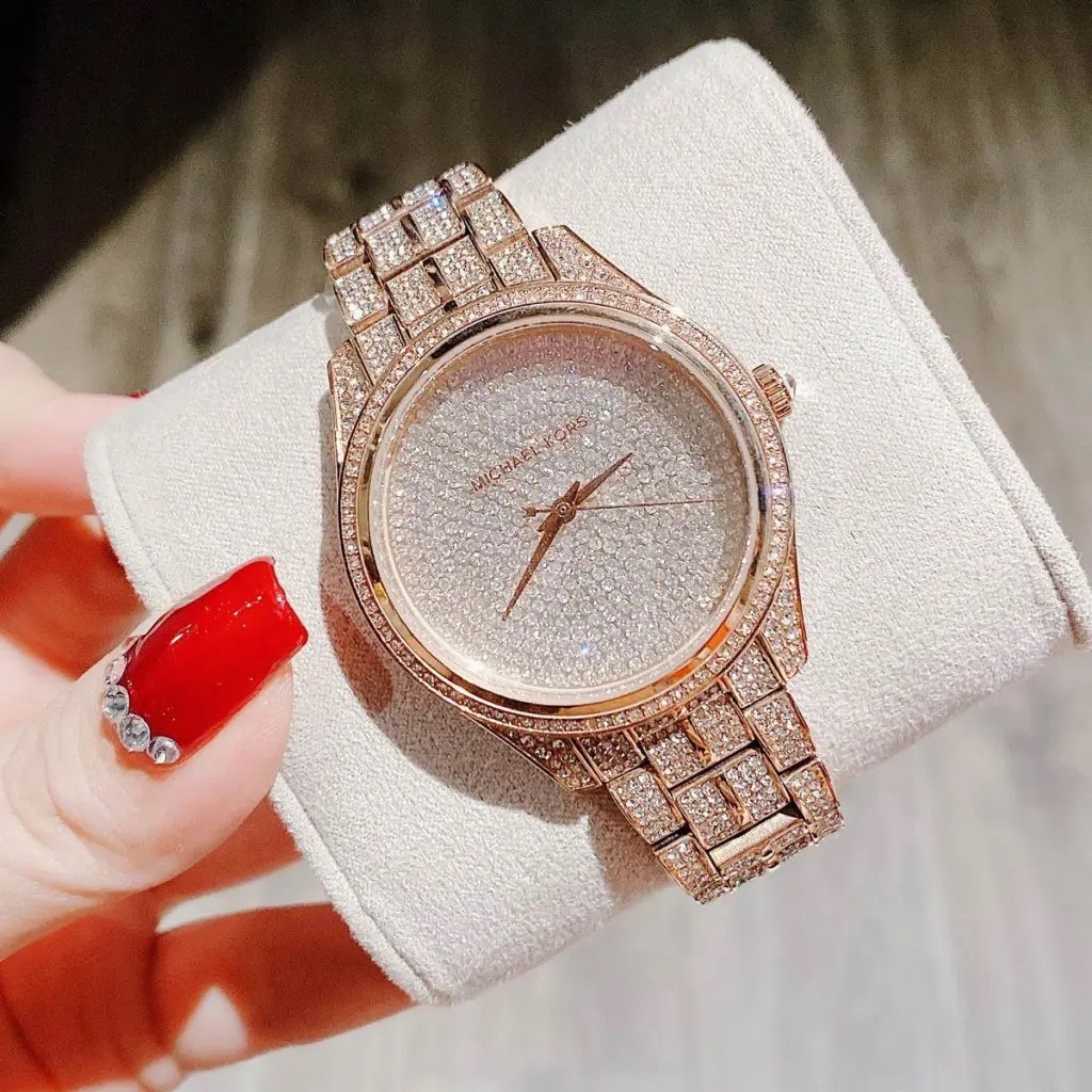 Đồng Hồ Michael Kors Lauryn |Nữ Giới |Full Đá |Dây Kim Loại Rose Gold |Máy Pin (Quartz) |Size 38mm |donghogiatot.vn
