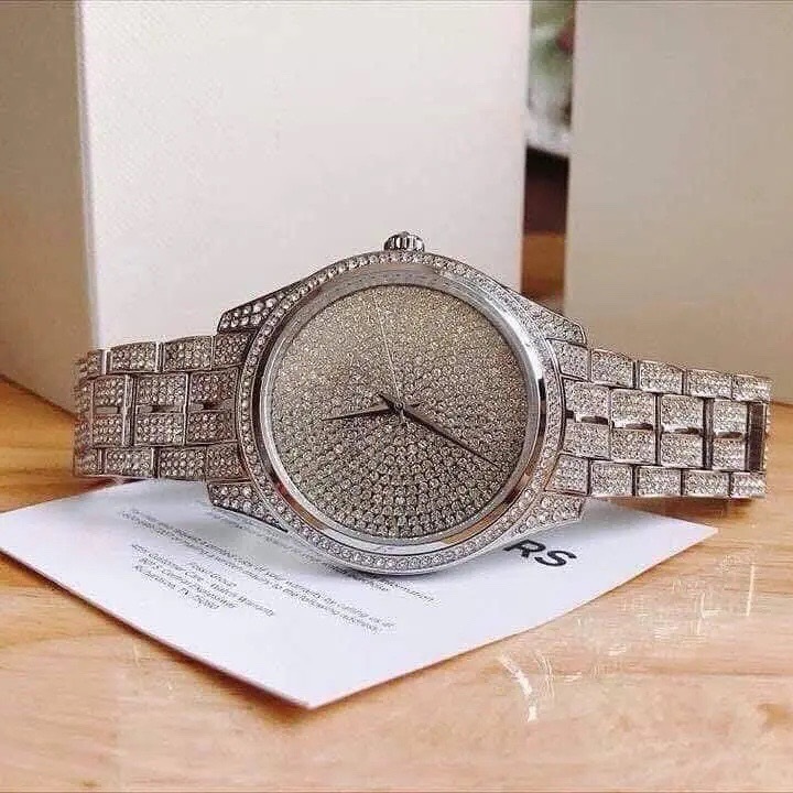 Đồng Hồ Michael Kors Lauryn |Nữ Giới |Full Đá |Dây Kim Loại Trắng Silver |Máy Pin (Quartz) |Size 38mm |donghogiatot.vn