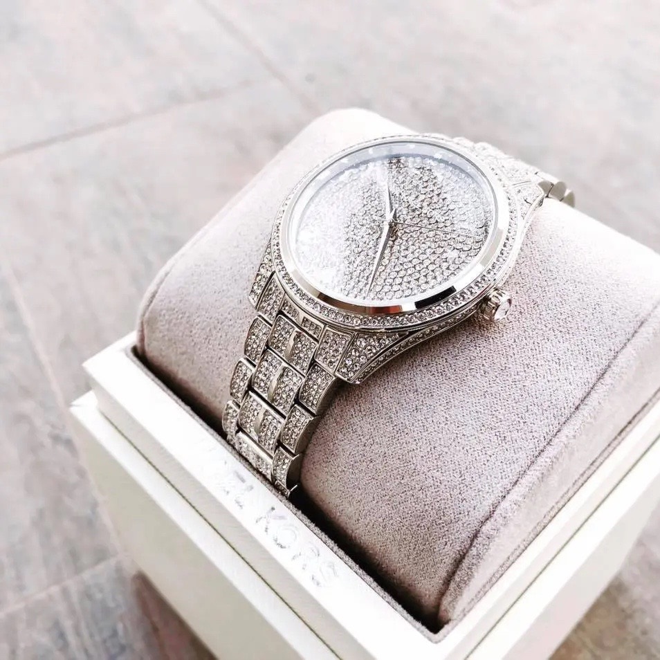 Đồng Hồ Michael Kors Lauryn |Nữ Giới |Full Đá |Dây Kim Loại Trắng Silver |Máy Pin (Quartz) |Size 38mm |donghogiatot.vn