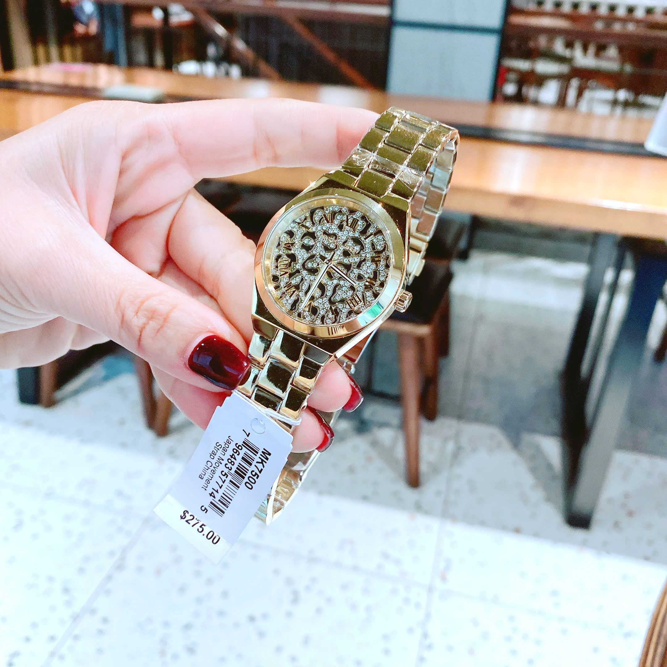 Đồng Hồ Micheal Kors Lennox Animal |Nữ Giới |Mặt Đinh Đá |Dây Kim Loại Vàng Gold |Máy Pin (Quartz) |Size 37mm |donghogiatot.vn