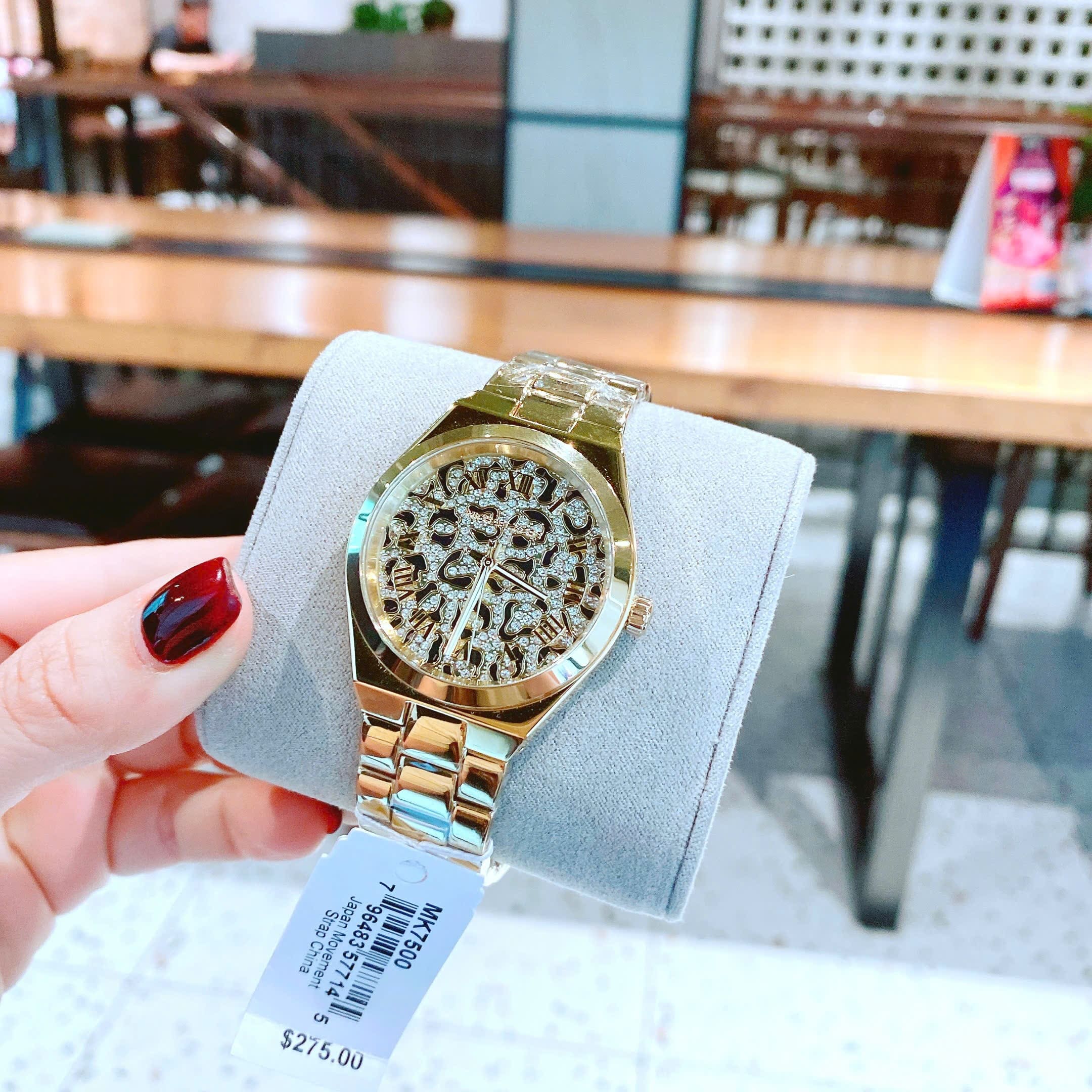 Đồng Hồ Micheal Kors Lennox Animal |Nữ Giới |Mặt Đinh Đá |Dây Kim Loại Vàng Gold |Máy Pin (Quartz) |Size 37mm |donghogiatot.vn