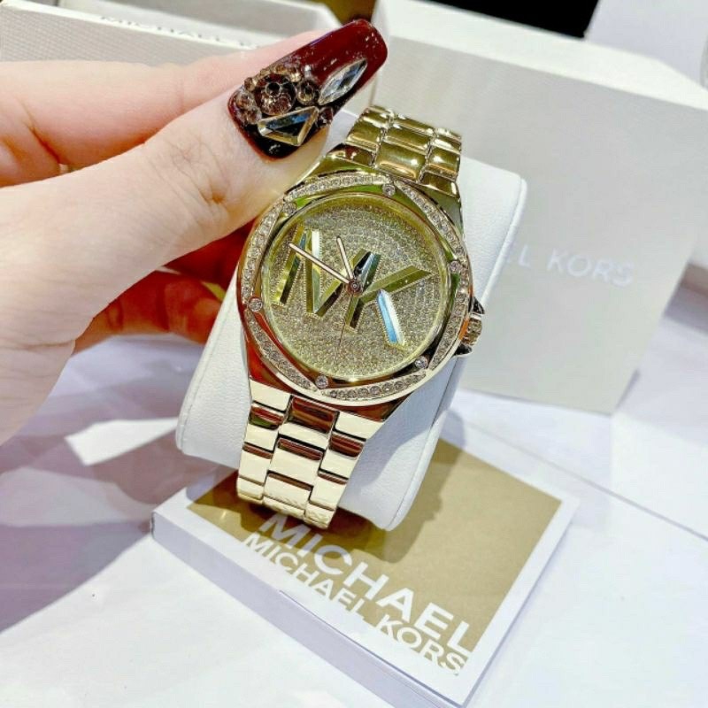 Đồng Hồ Michael Kors Lennox |Nữ Giới |Vàng Gold |Mặt Đính Đá |Dây Kim Loại |Máy Pin (Quartz) |Size 37mm |donghogiatot.vn