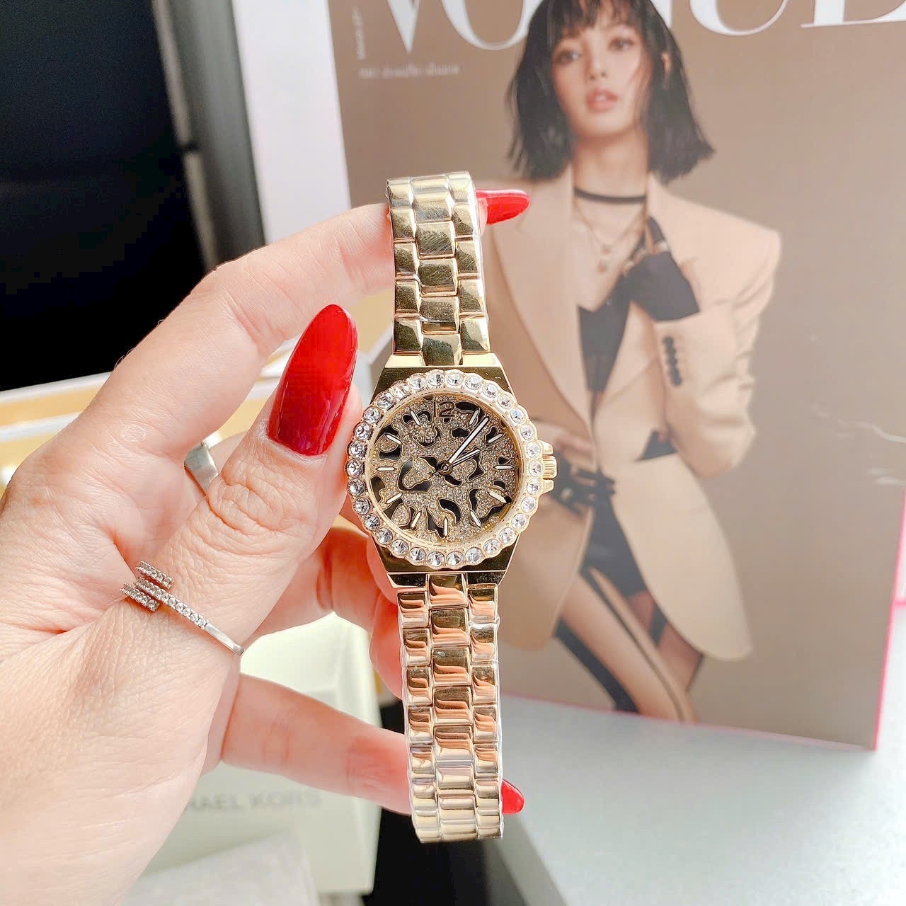 Đồng Hồ Michael Kors Lenox |Nữ Giới |Mặt Họa Tiết Báo |Dây Kim Loại |Máy Pin (Quartz) |Size 30mm |donghogiatot.vn