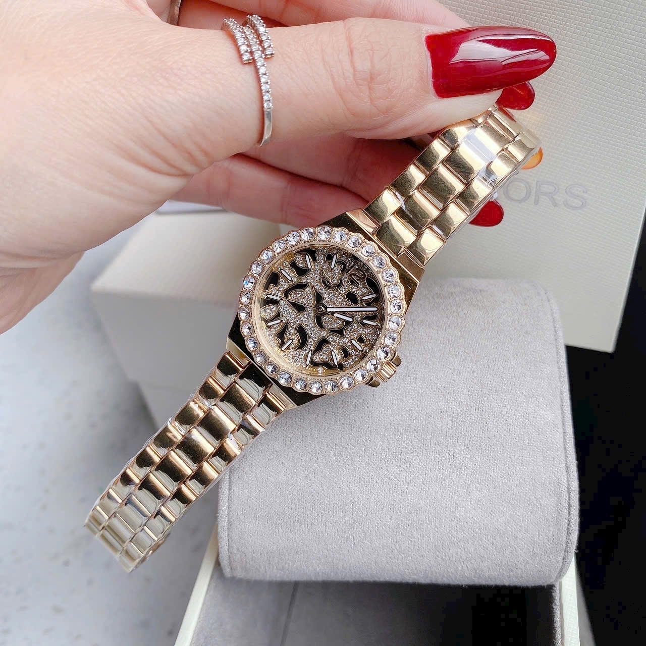 Đồng Hồ Michael Kors Lenox |Nữ Giới |Mặt Họa Tiết Báo |Dây Kim Loại |Máy Pin (Quartz) |Size 30mm |donghogiatot.vn