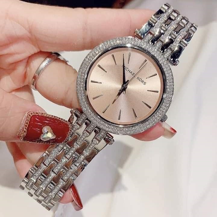 Đồng Hồ Michael Kors Lexington |Cặp Đôi |Đính Đá |Dây Kim Loại Silver |Máy Pin (Quartz) |Size 44x39mm |donghogiatot.vn
