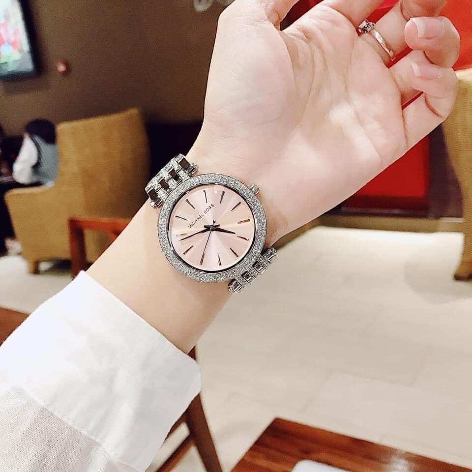 Đồng Hồ Michael Kors Lexington |Cặp Đôi |Đính Đá |Dây Kim Loại Silver |Máy Pin (Quartz) |Size 44x39mm |donghogiatot.vn