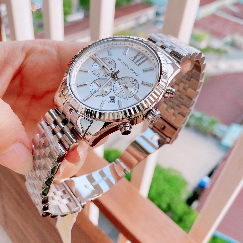 Đồng Hồ Michael Kors Lexington |Nam Giới |Mặt Trắng |Dây Kim Loại Silver |Máy Pin (Quartz) |Size 45mm |donghogiatot.vn