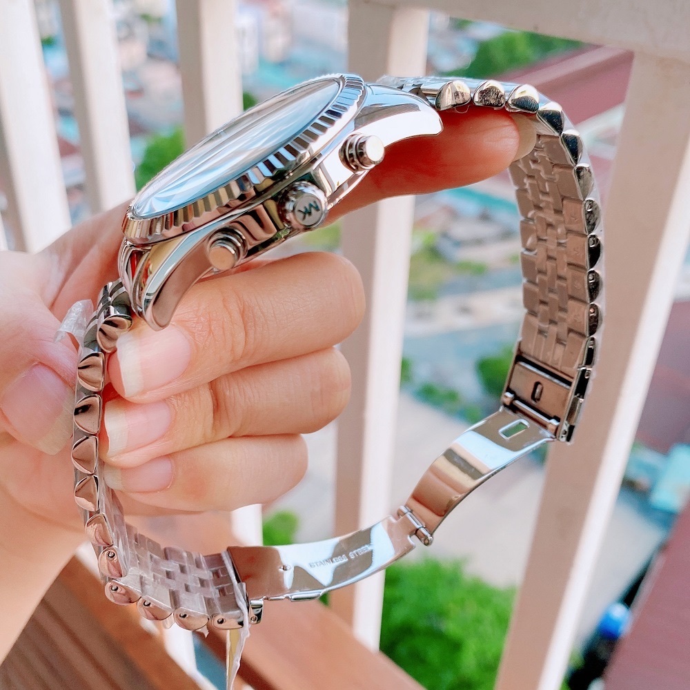 Đồng Hồ Michael Kors Lexington |Nam Giới |Mặt Trắng |Dây Kim Loại Silver |Máy Pin (Quartz) |Size 45mm |donghogiatot.vn