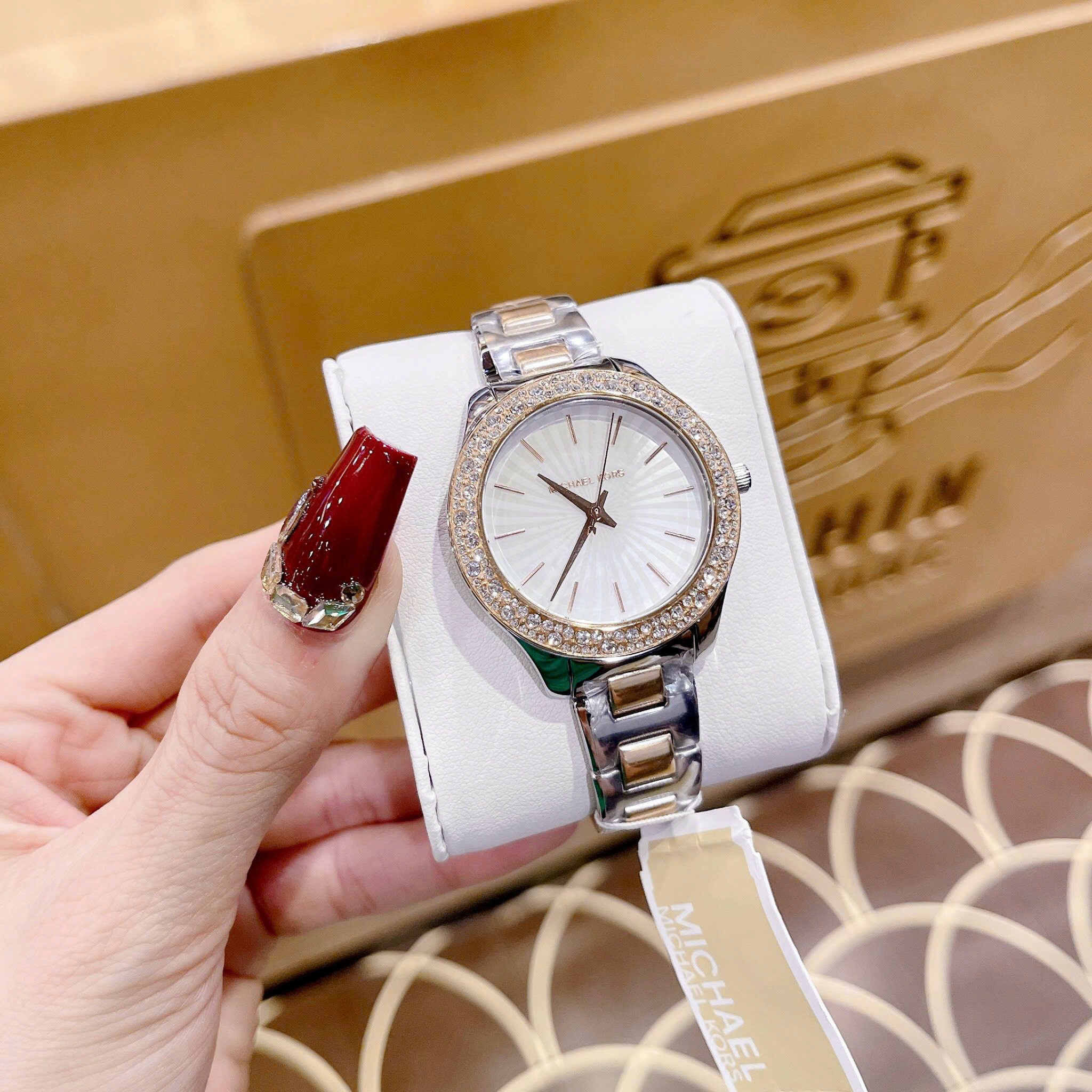 Đồng Hồ Michael Kors Liliane |Nữ Giới |Đính Đá |Dây Kim Loại Demi Rose |Máy Pin (Quartz) |Size 36mm |donghogiatot.vn