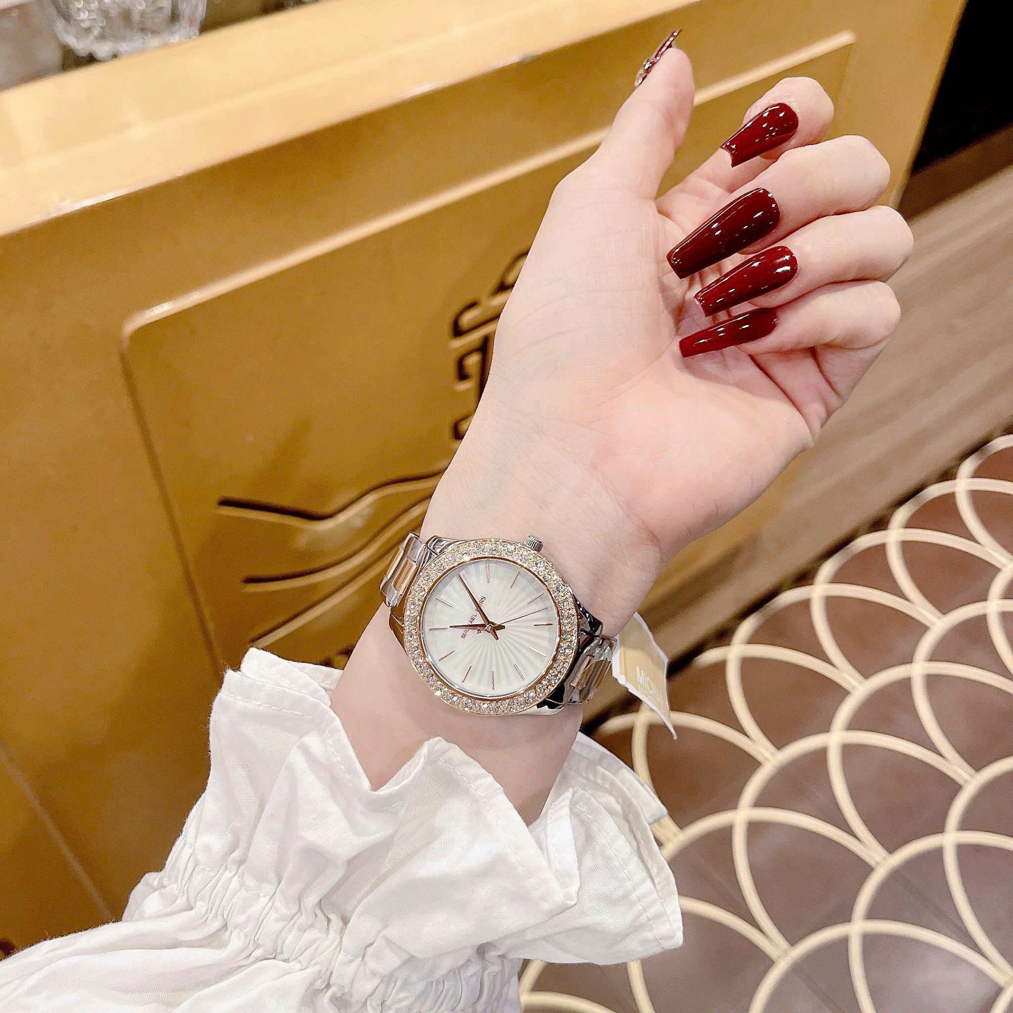 Đồng Hồ Michael Kors Liliane |Nữ Giới |Đính Đá |Dây Kim Loại Demi Rose |Máy Pin (Quartz) |Size 36mm |donghogiatot.vn