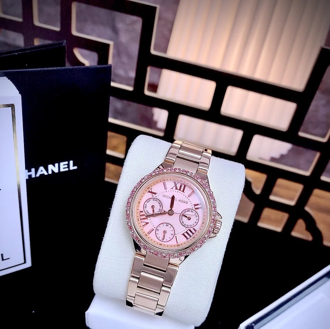 Đồng Hồ Michael Kors Mini Camille |Nữ Giới |Rose Gold |Đính Đá |Dây Kim Loại |Máy Pin (Quartz) |Size 33mm |donghogiatot.vn